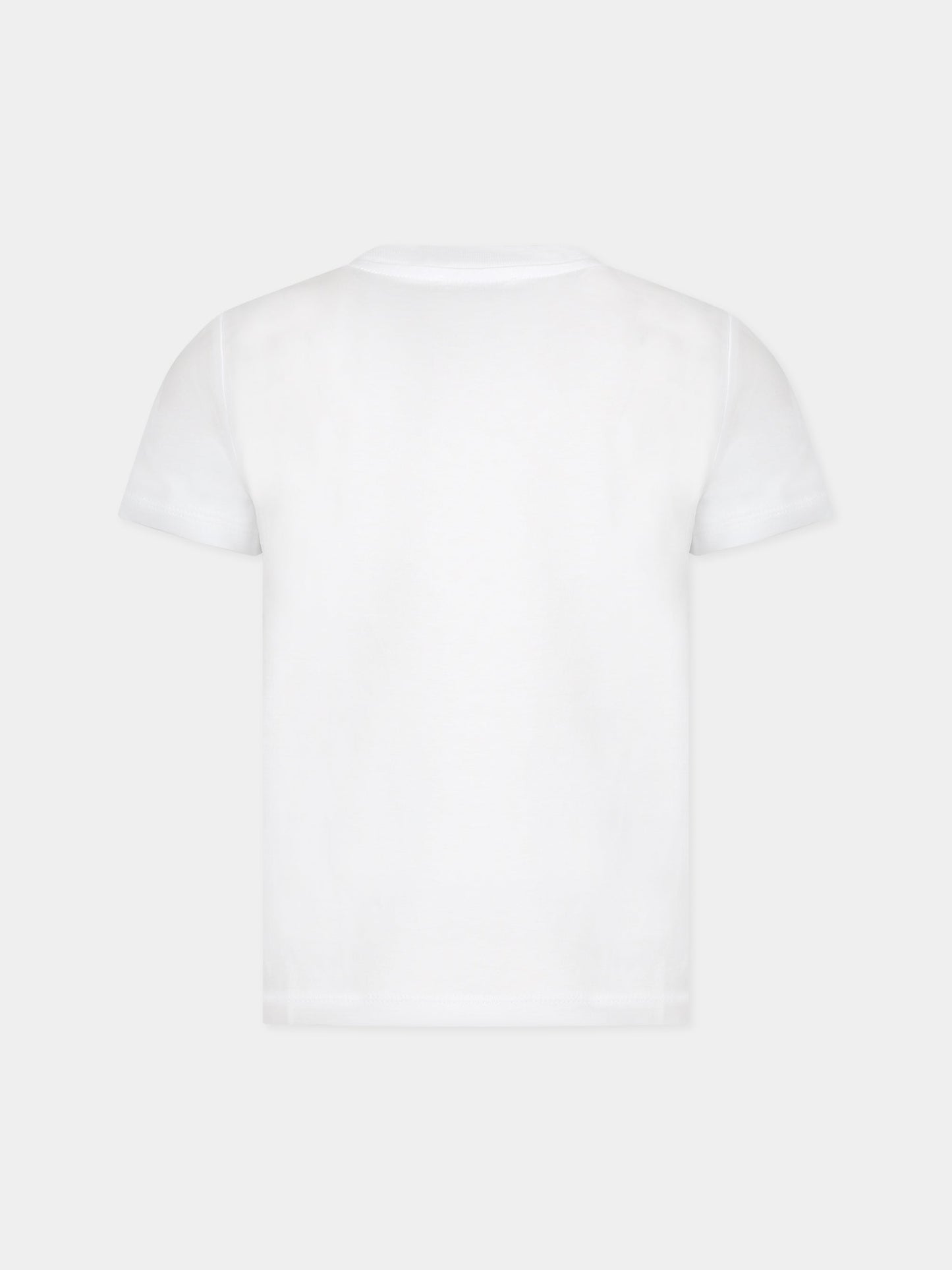 T-shirt bianca per bambino con Kotora e logo,Kenzo Kids,K25802 10B