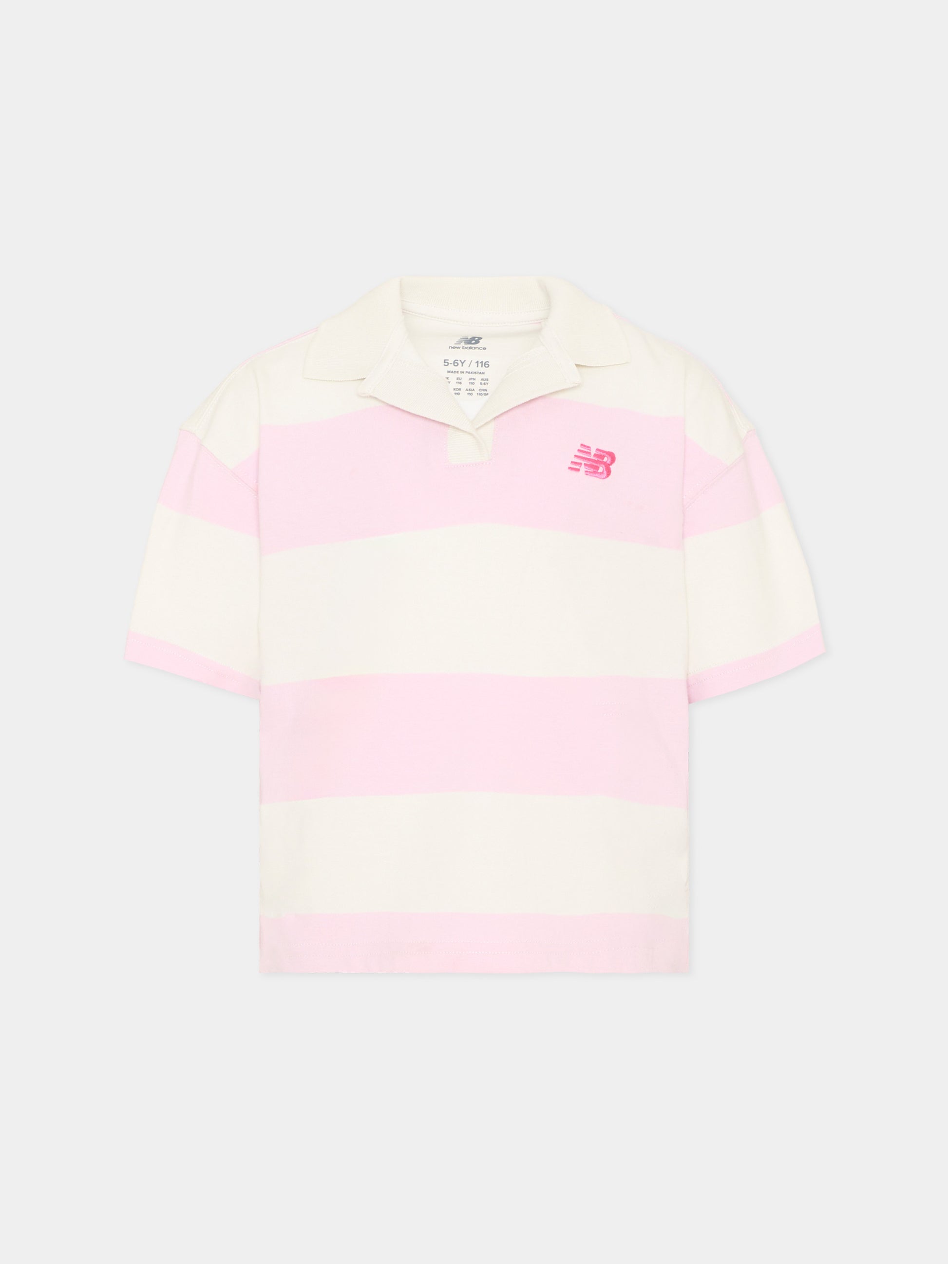 Polo multicolor per bambini a righe,New Balance,YT61C1R0 SST