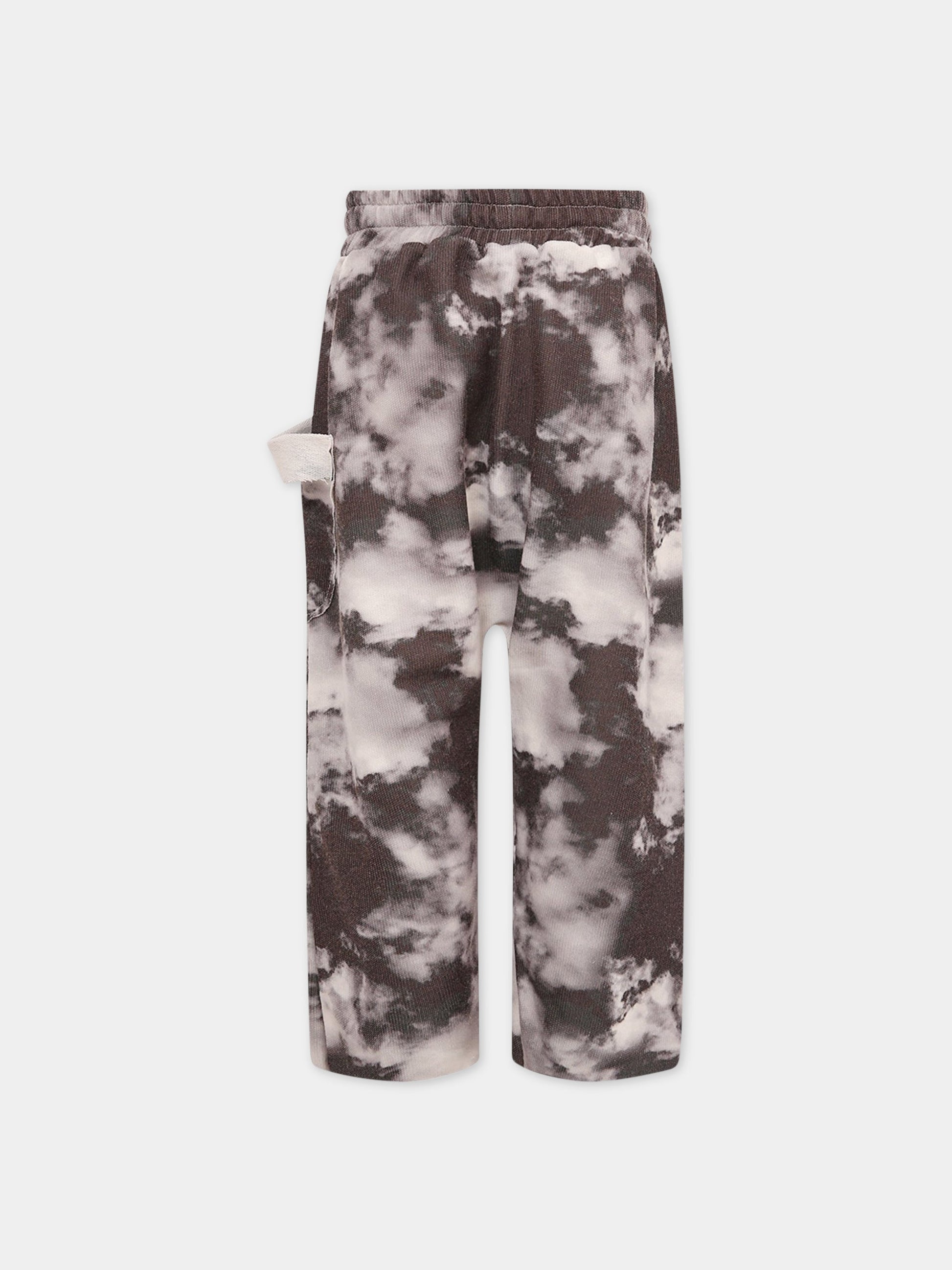 Pantalone nero con nuvole grigie,Goganga,PANTS