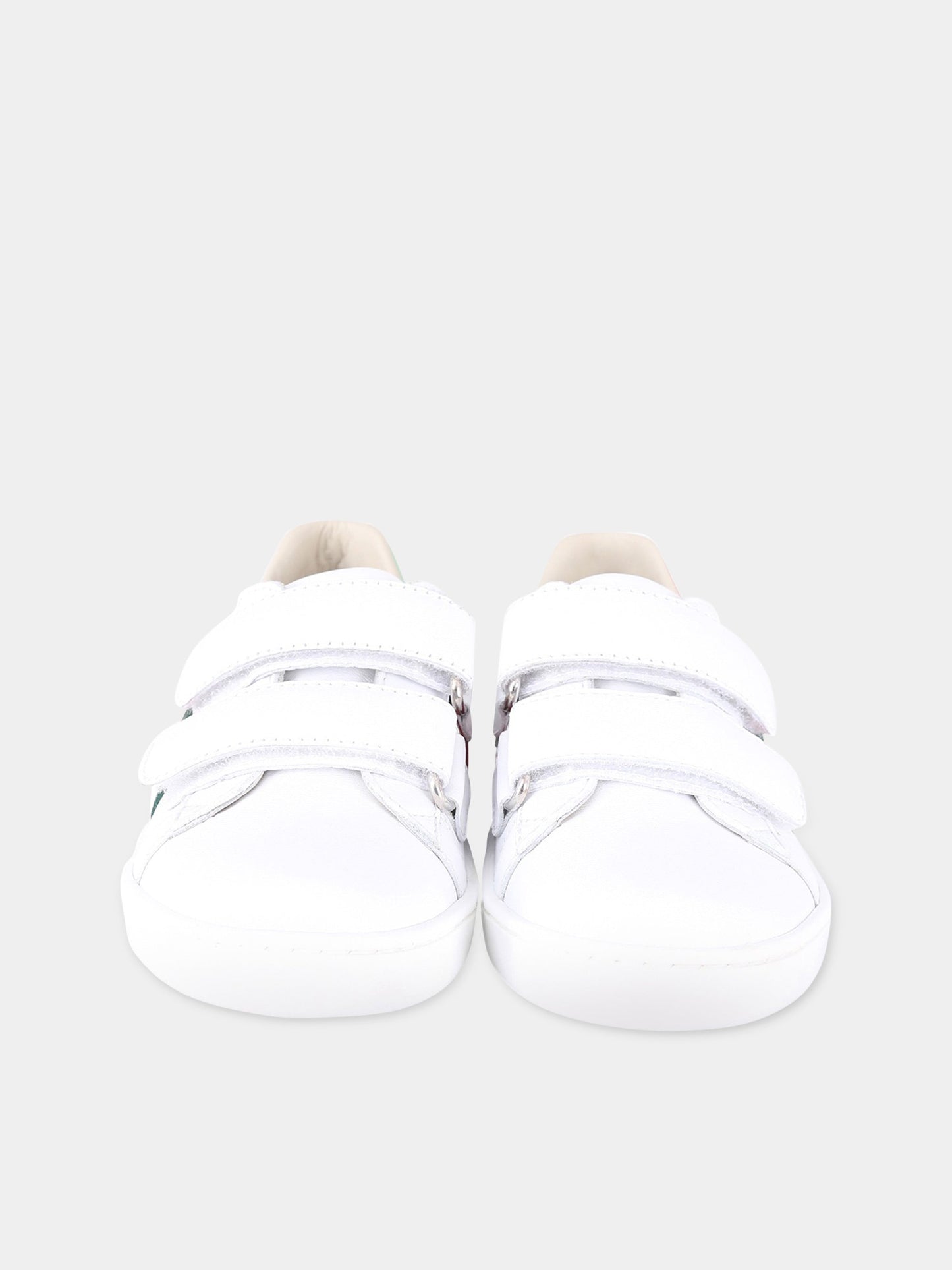 Sneaker bianche per bambini con dettaglio verde e rosso,Gucci Kids,455447/448/455496 CPWP0 9085