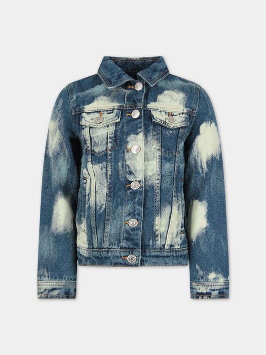 Giacca ''Bleach'' blu per bambini con nuole bianche stilizzate,It's In My Jeans,JACKET