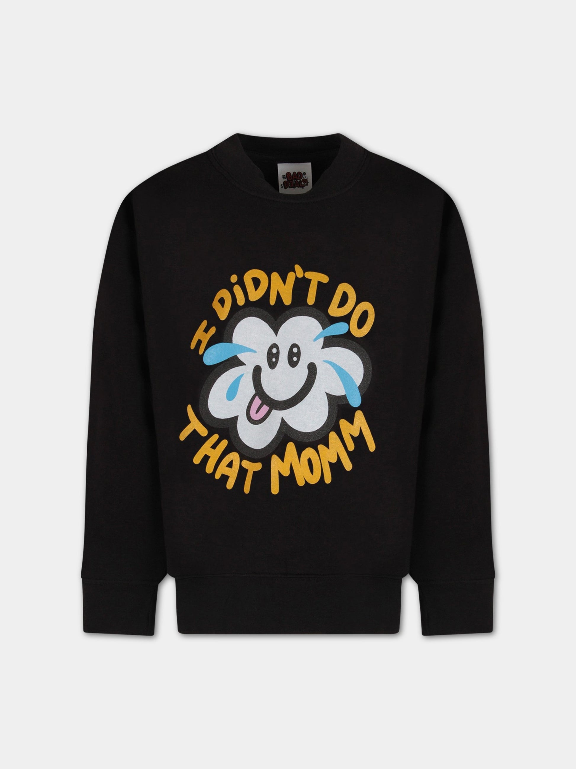 Felpa nera per bambini con nuvola colorata,Bad Deal,FELPA CLOUDS
