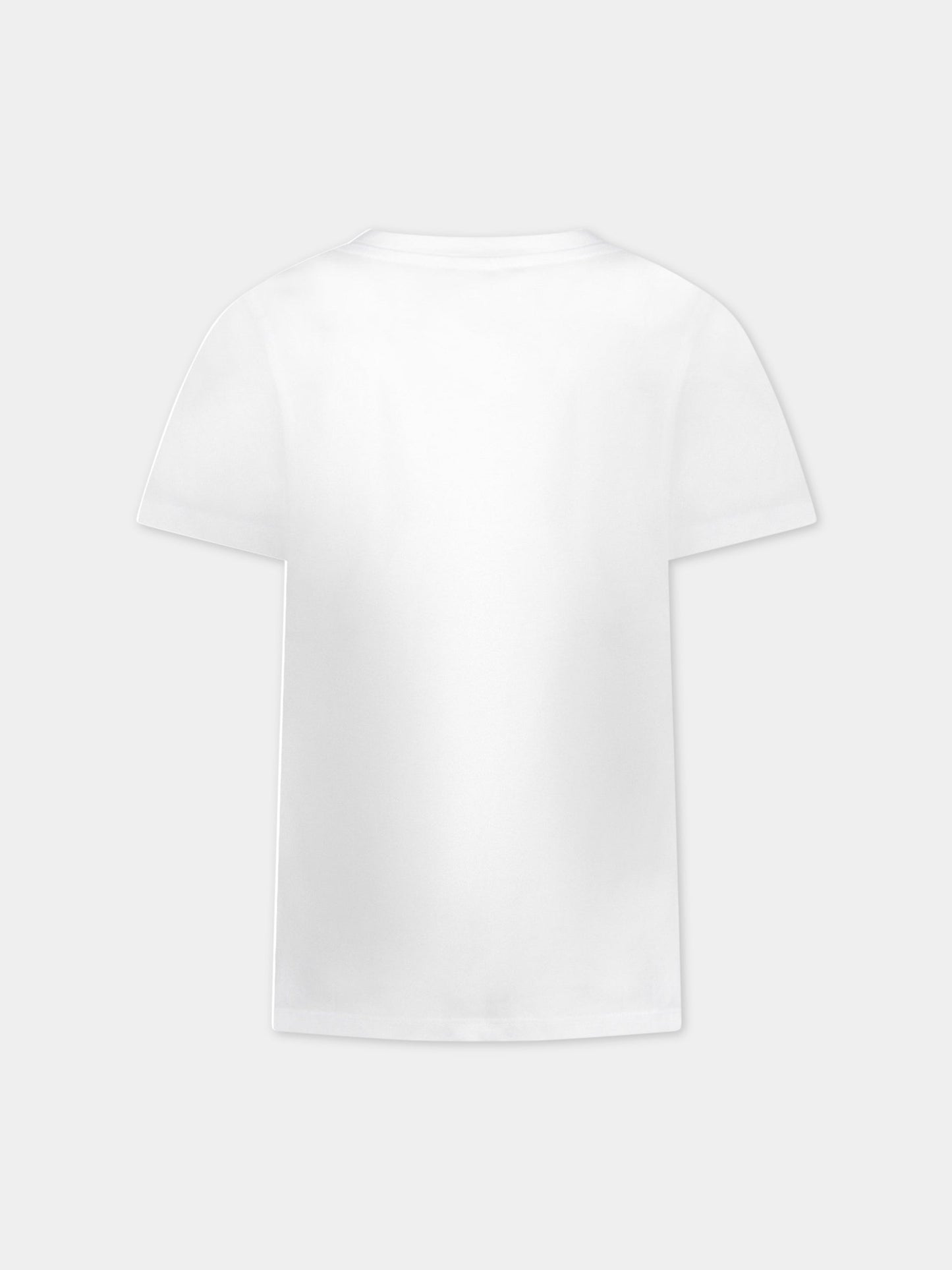 T-shirt bianca per bambina con logo argentato,Balmain Kids,6L8021 LX160 100AG