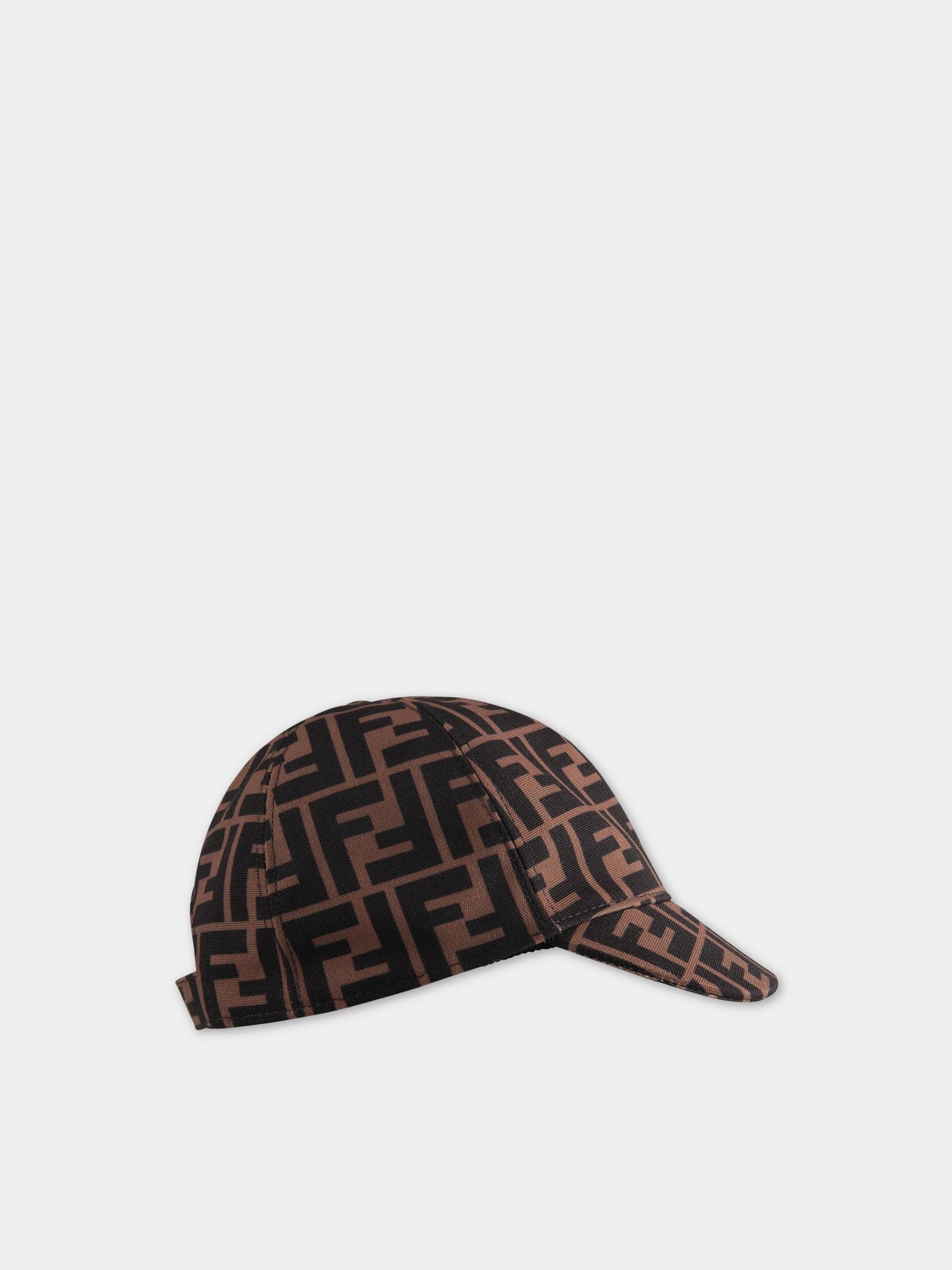 Cappello marrone per bambini con iconiche FF,Fendi Kids,JUP004 AAPV F15B6