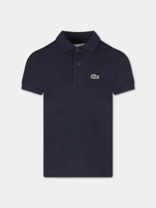 Polo blu per bambino con coccodrillo,Lacoste,PJ2909 00 166