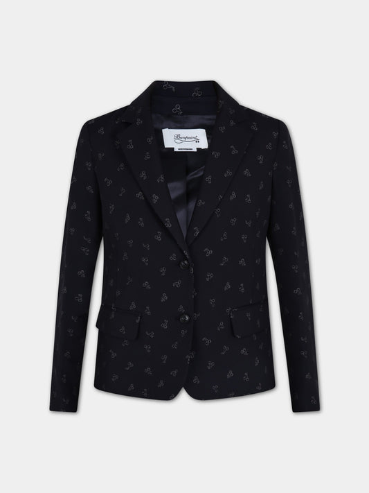 Giacca blu per donna con ciliegie,Bonpoint,H20JANETY 970