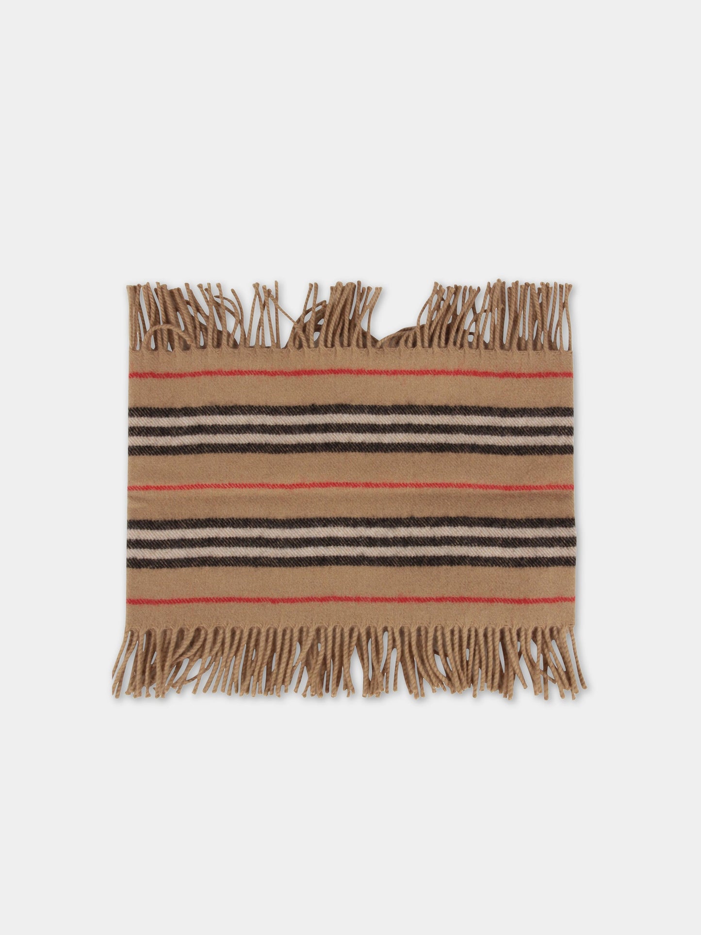 Sciarpa beige per bambini con righe,Burberry Kids,8022776 A7026