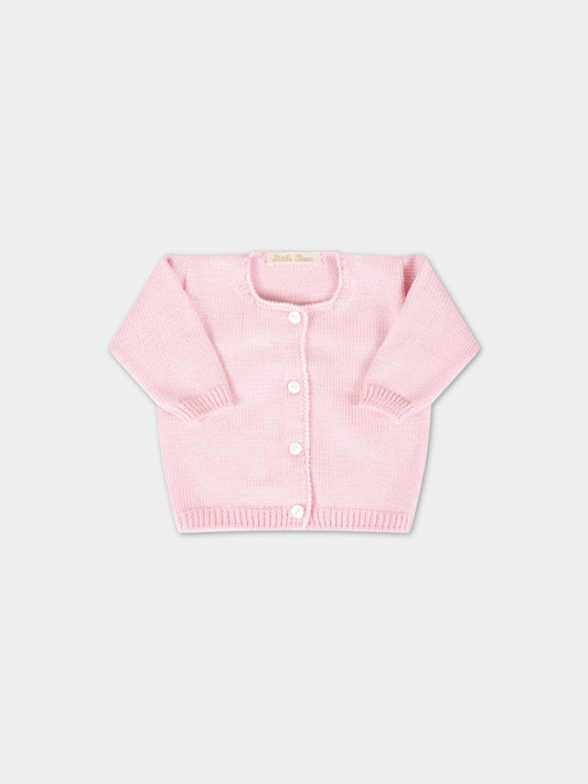 Cardigan rosa per neonata,Little Bear,1016 CICLAMINO