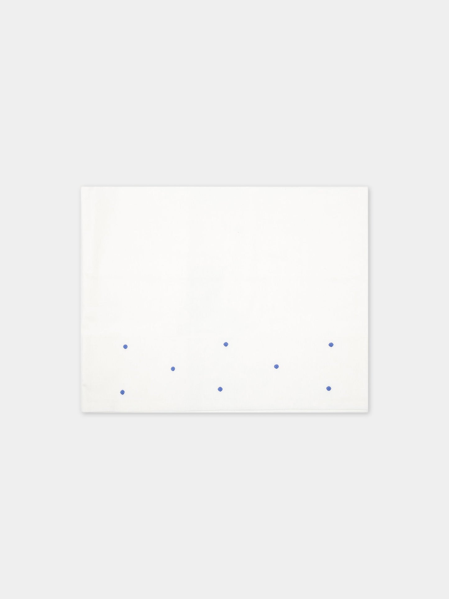 Set lenzuola bianche per neonato con pois blu,Little Bear,1025 LATTE/AZZURRO