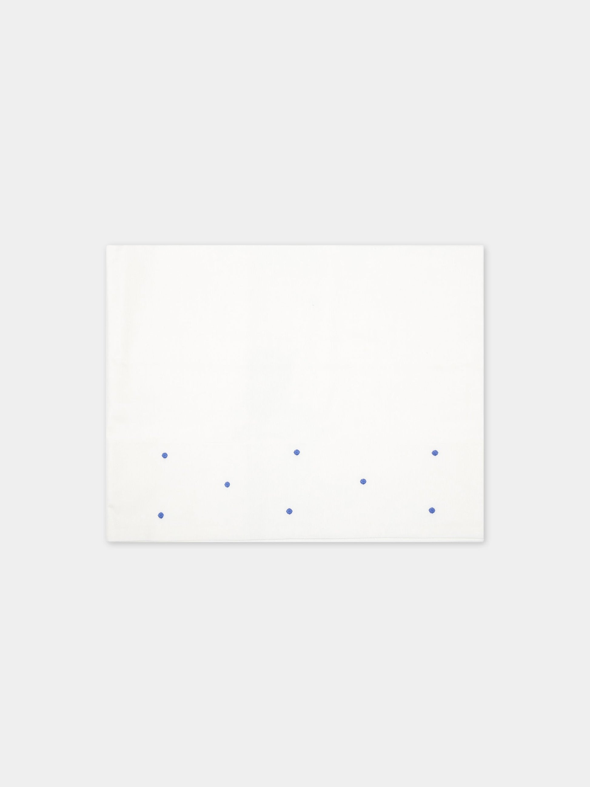 Set lenzuola bianche per neonato con pois blu,Little Bear,1025 LATTE/AZZURRO