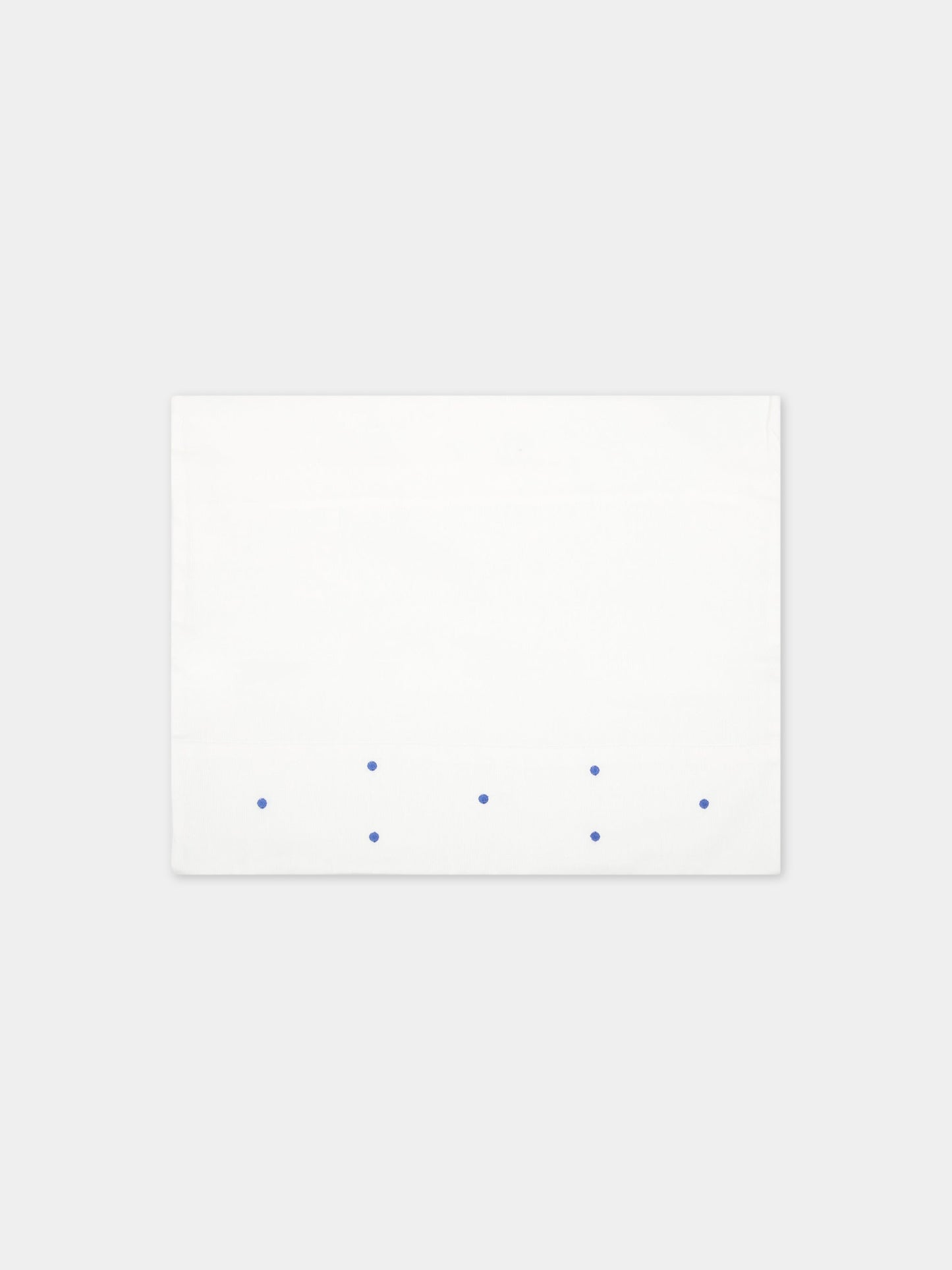 Set lenzuola bianche per neonato con pois blu,Little Bear,1025 LATTE/AZZURRO