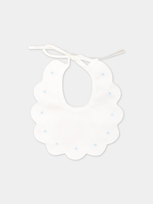 Bavaglino bianco per neonato,Little Bear,1028 LATTE/CIELO