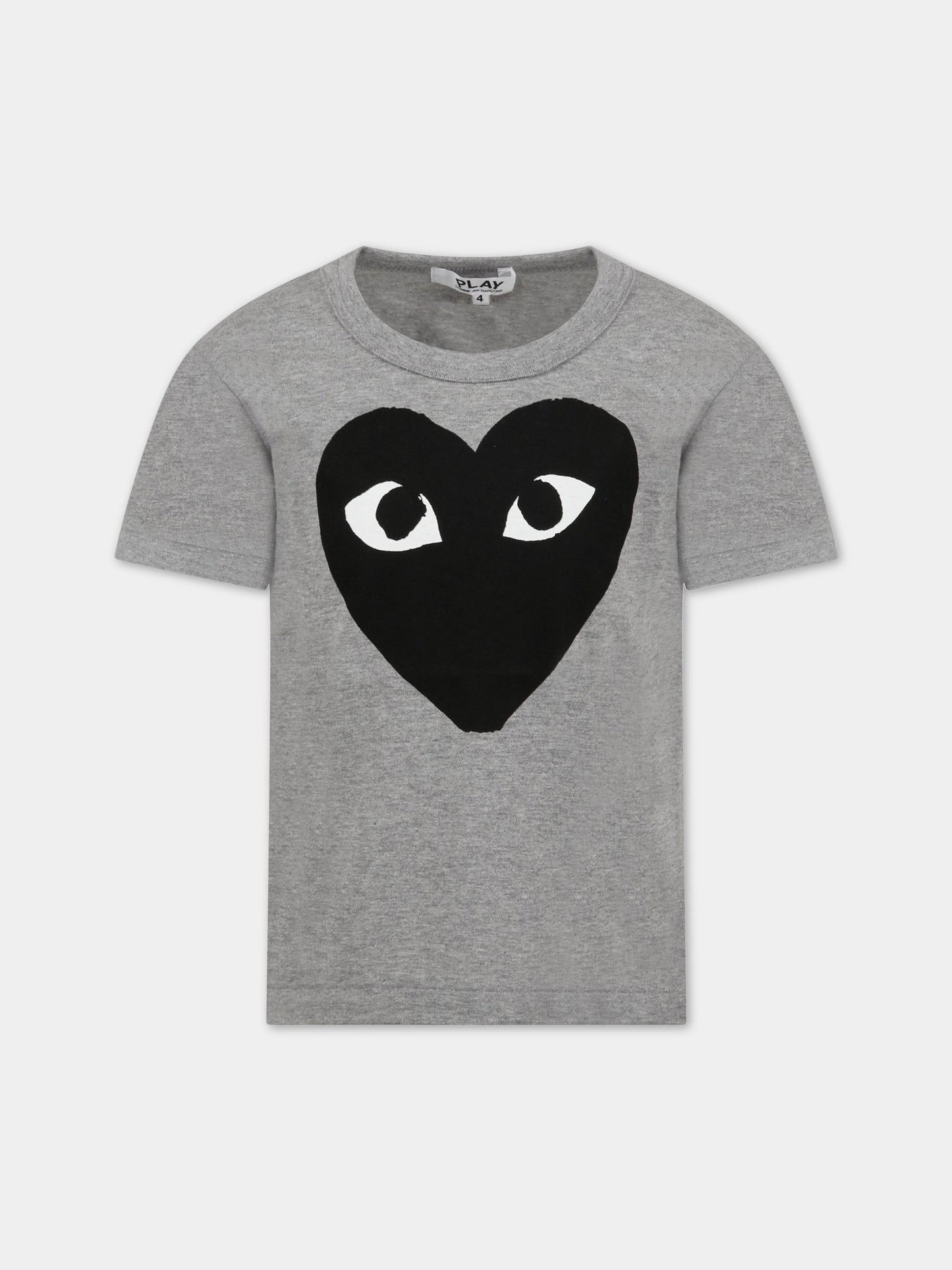 T-shirt grigia per bambini con logo,Comme Des Garçons Play Kids,AZ-T583 GREY