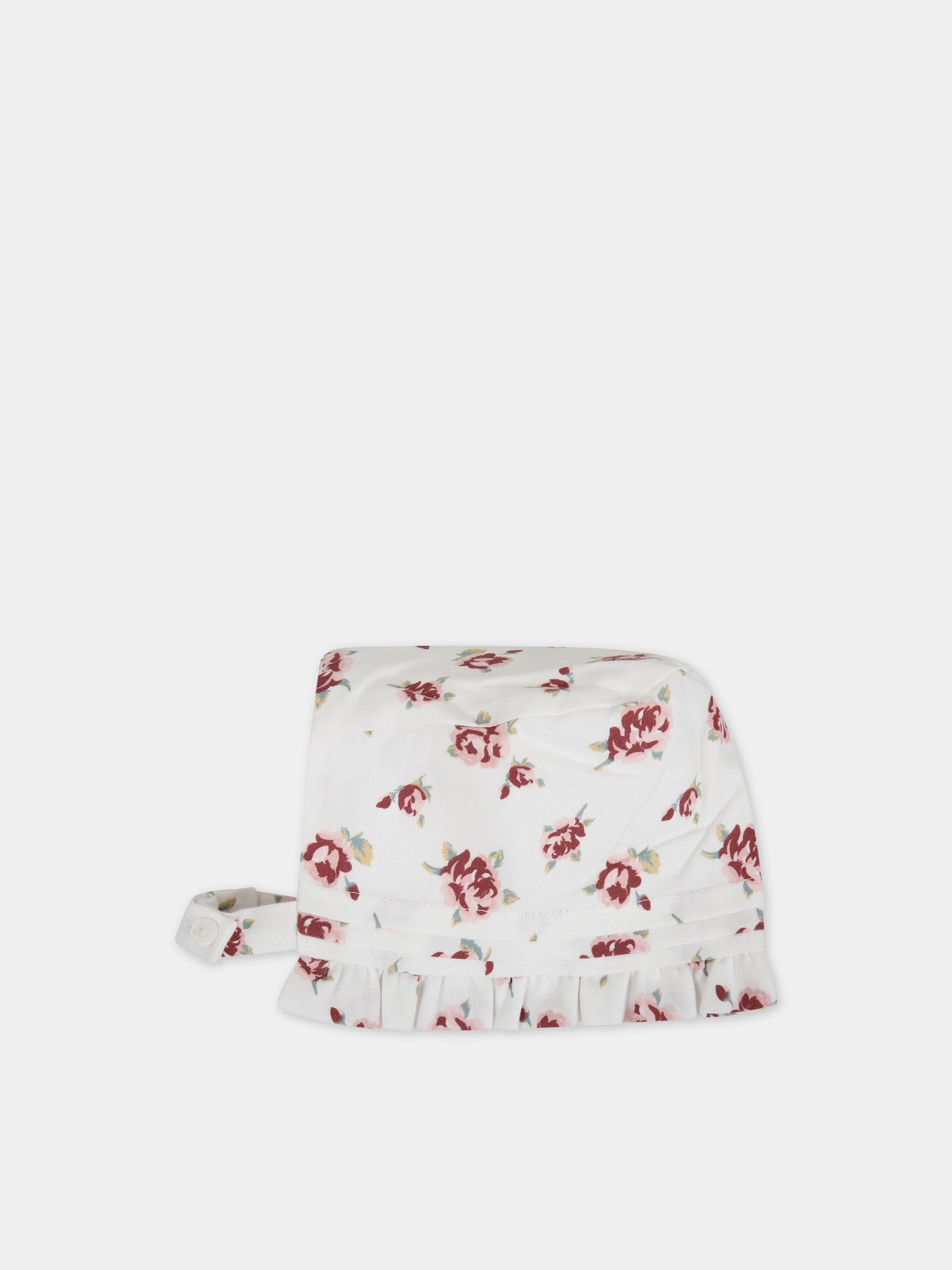 Cappello bianco per nenoanta con fiori,Pureté Du... Bébé,OI21 18 318