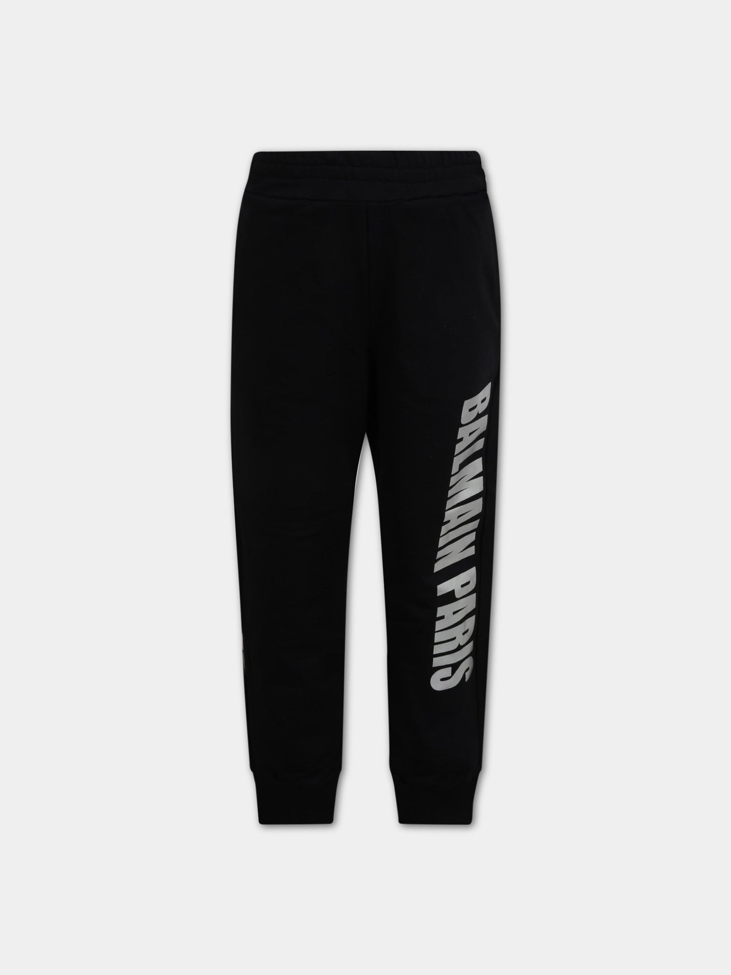 Pantalone nero per bambini con logo,Balmain Kids,6L6627 LC930