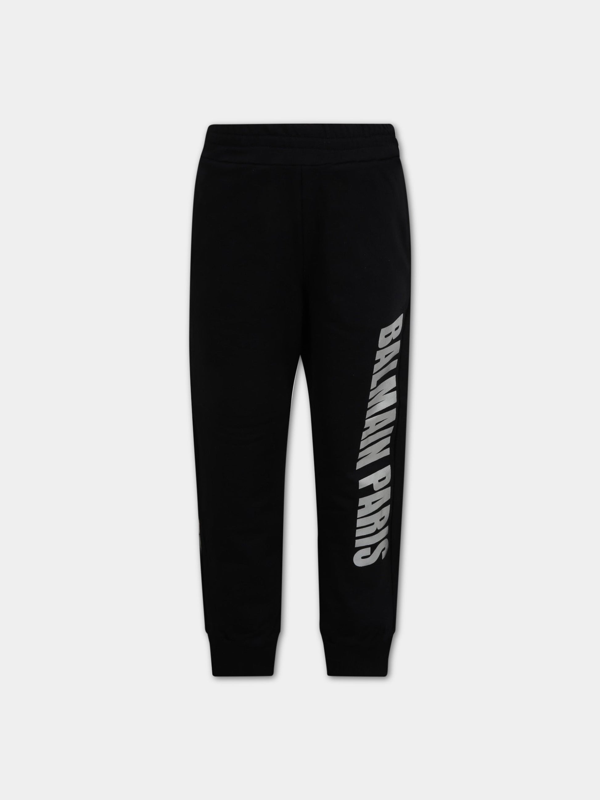 Pantalone nero per bambini con logo,Balmain Kids,6L6627 LC930