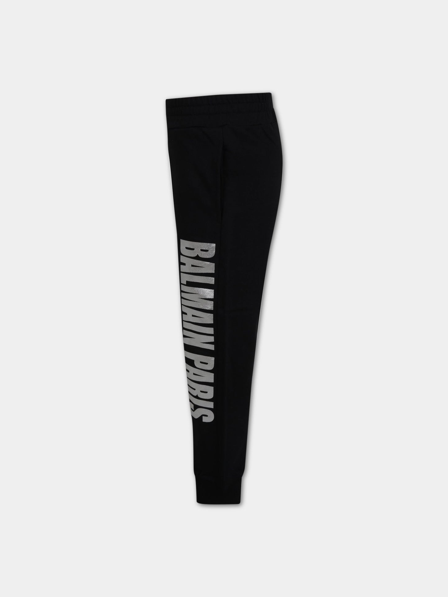 Pantalone nero per bambini con logo,Balmain Kids,6L6627 LC930
