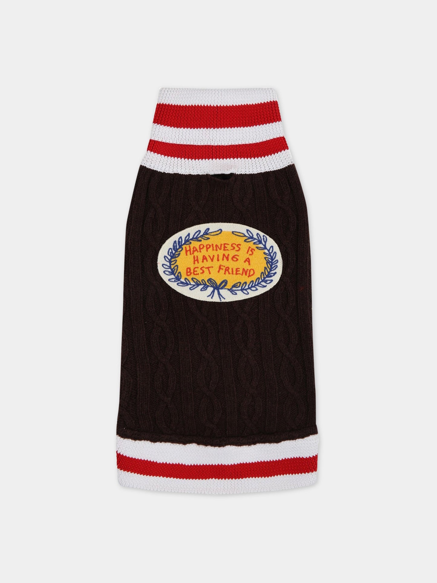 Maglione marrone per cani con patch,Mini Rodini,2116012516