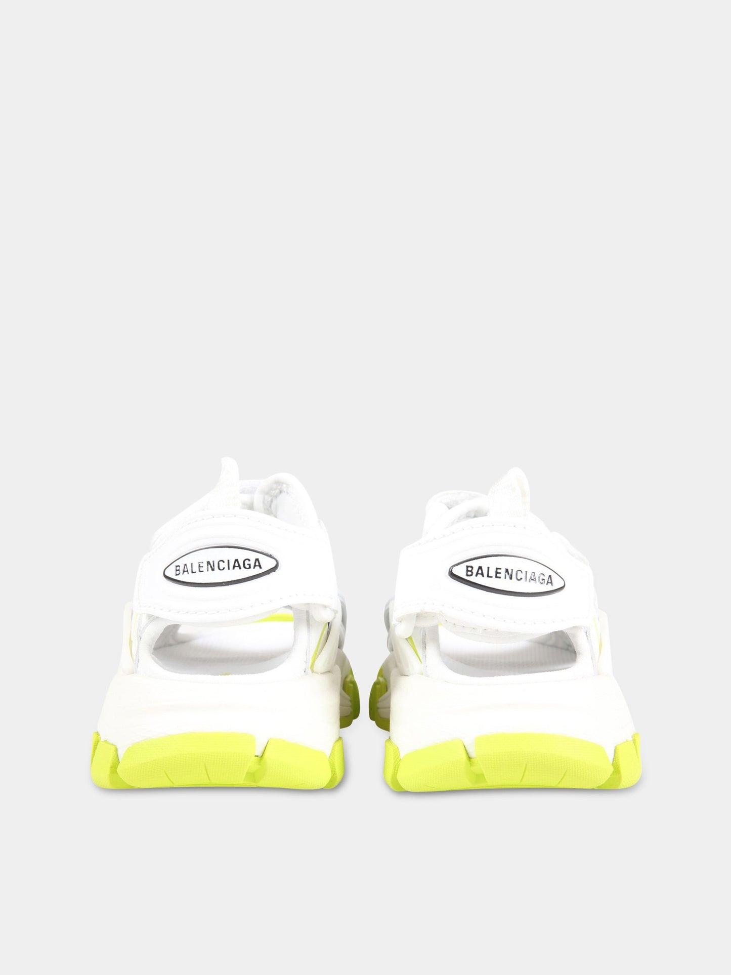 Sandali bianchi Track Clear Sole per bambini con logo nero,Balenciaga,644999 W3AJ1 9073