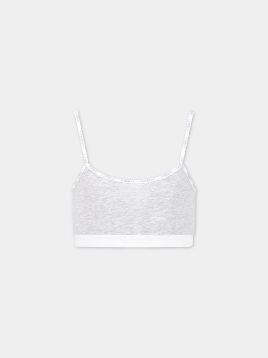 Brassiere grigio per bambina con loghi,La Perla,51329 N4