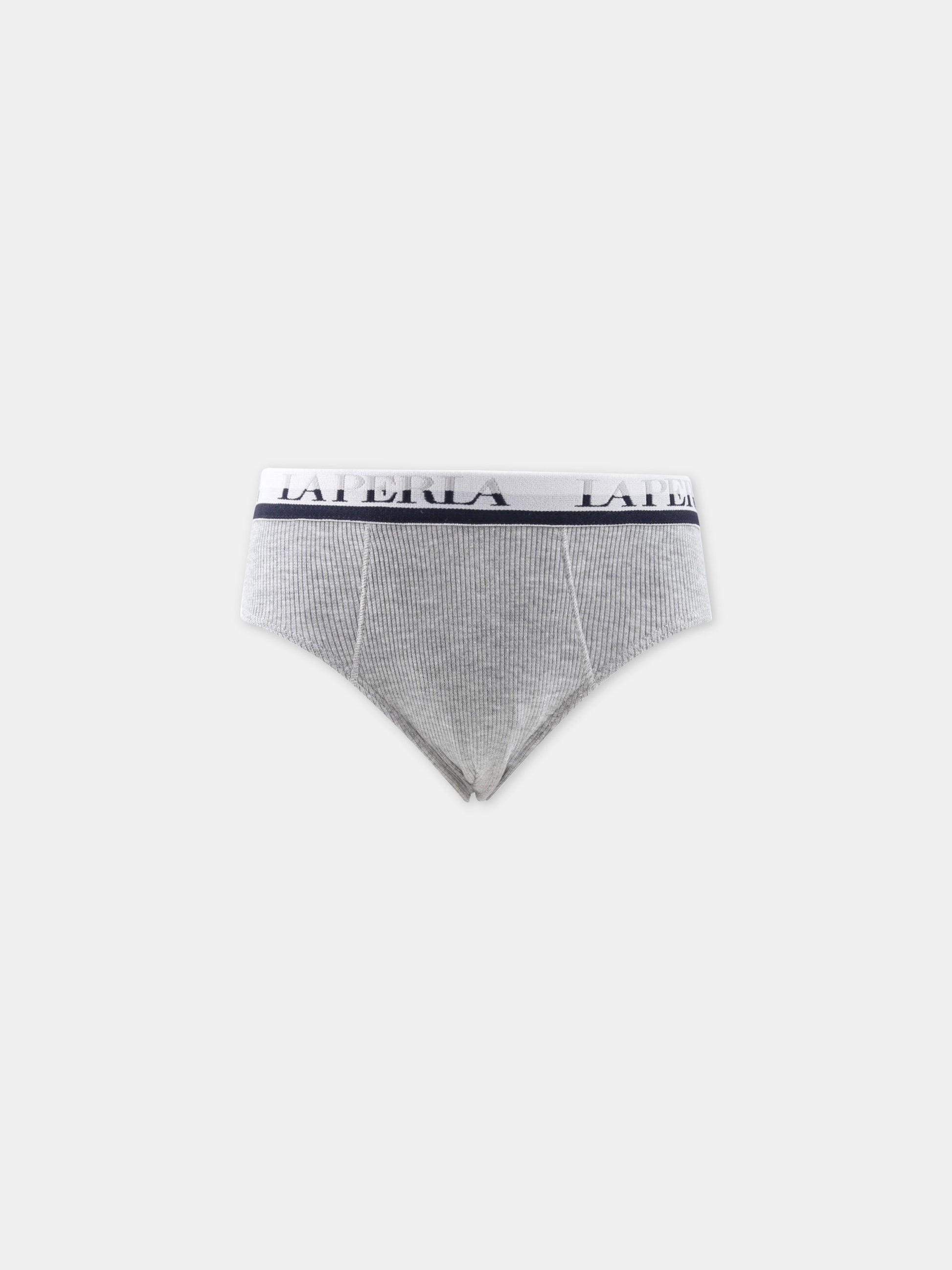 Slip grigi per bambino con logo,La Perla,54368 N4