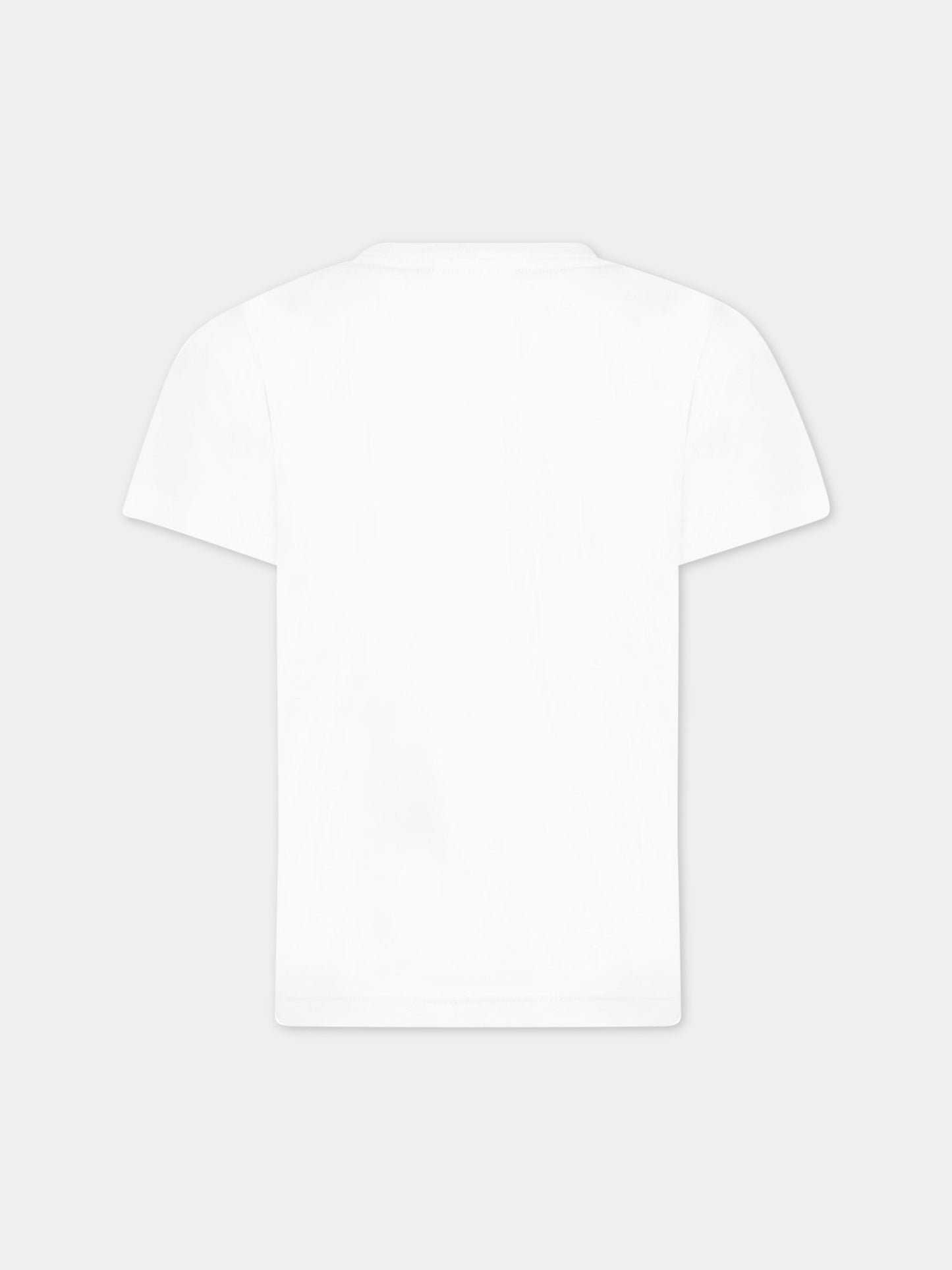 T-shirt bianca per bambino con coccodrillo,Lacoste,TJ1442 001