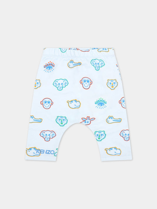 Leggings celeste per neonato con animali,Kenzo Kids,KR23503 41