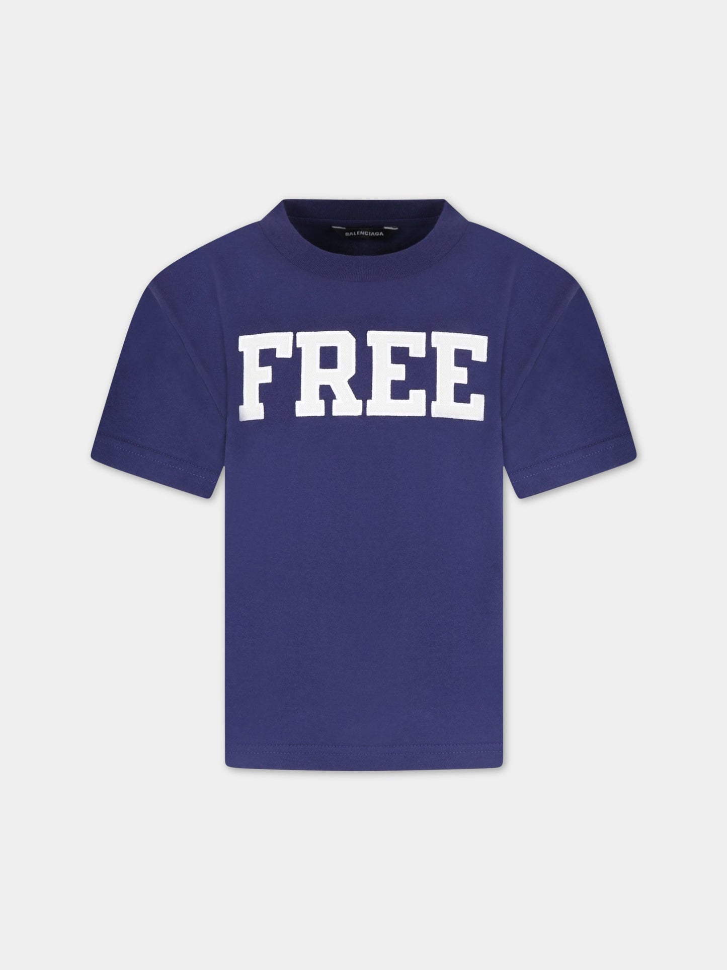 T-shirt viola per bambini con scritta,Balenciaga,556155 TKVC7 4140