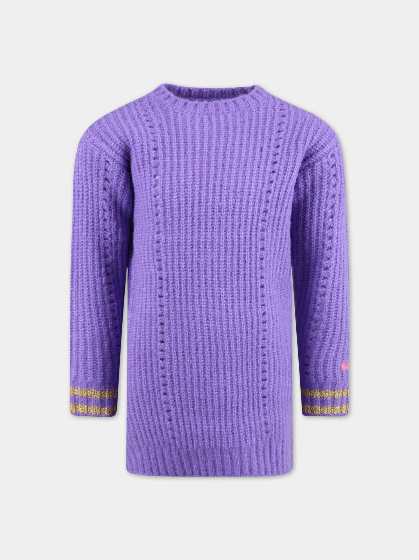 Vestito viola per bambina con logo,Billieblush,U12677 916