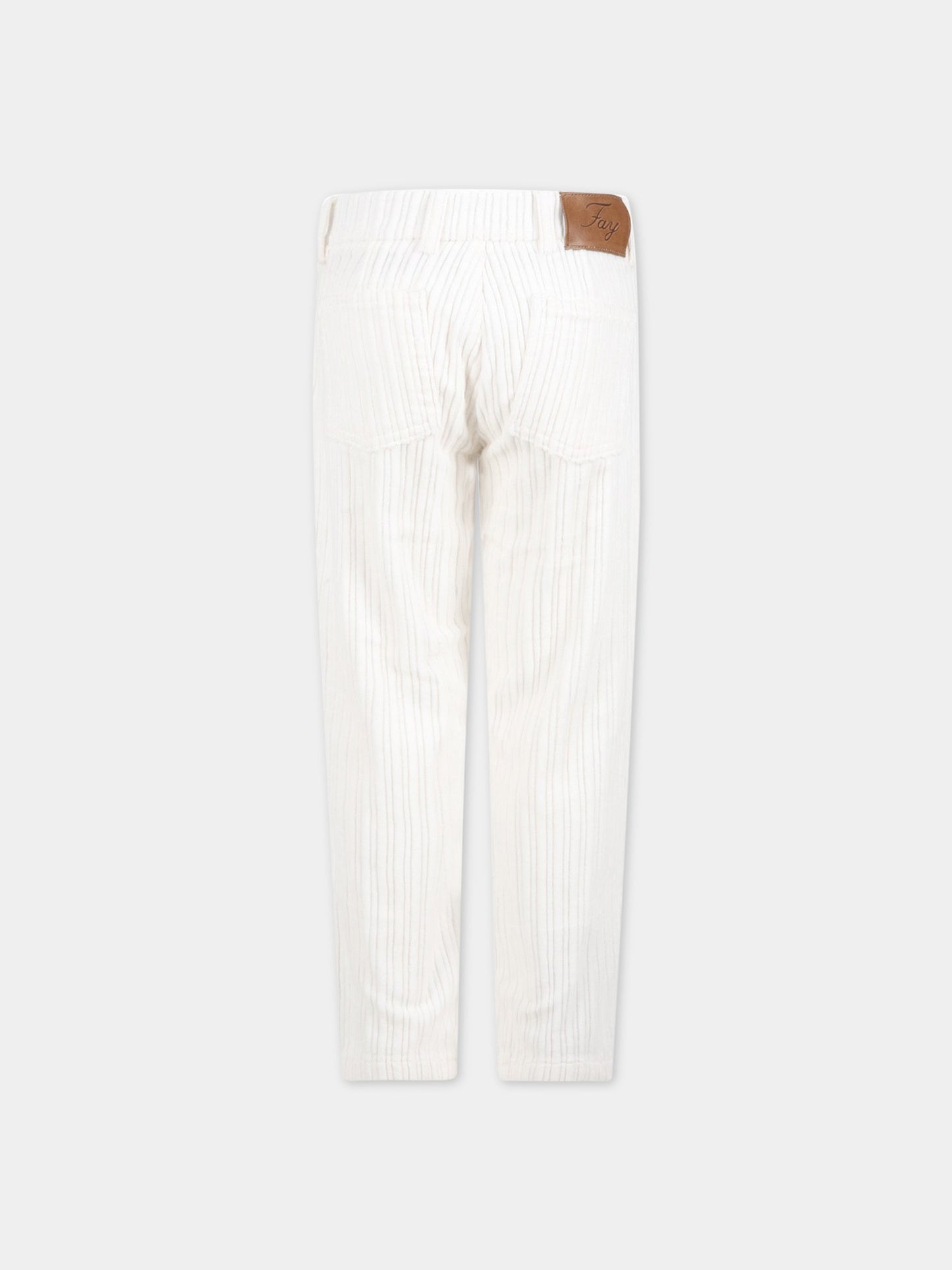 Pantalone avorio per bambino,Fay Kids,5P6210 V0018 101
