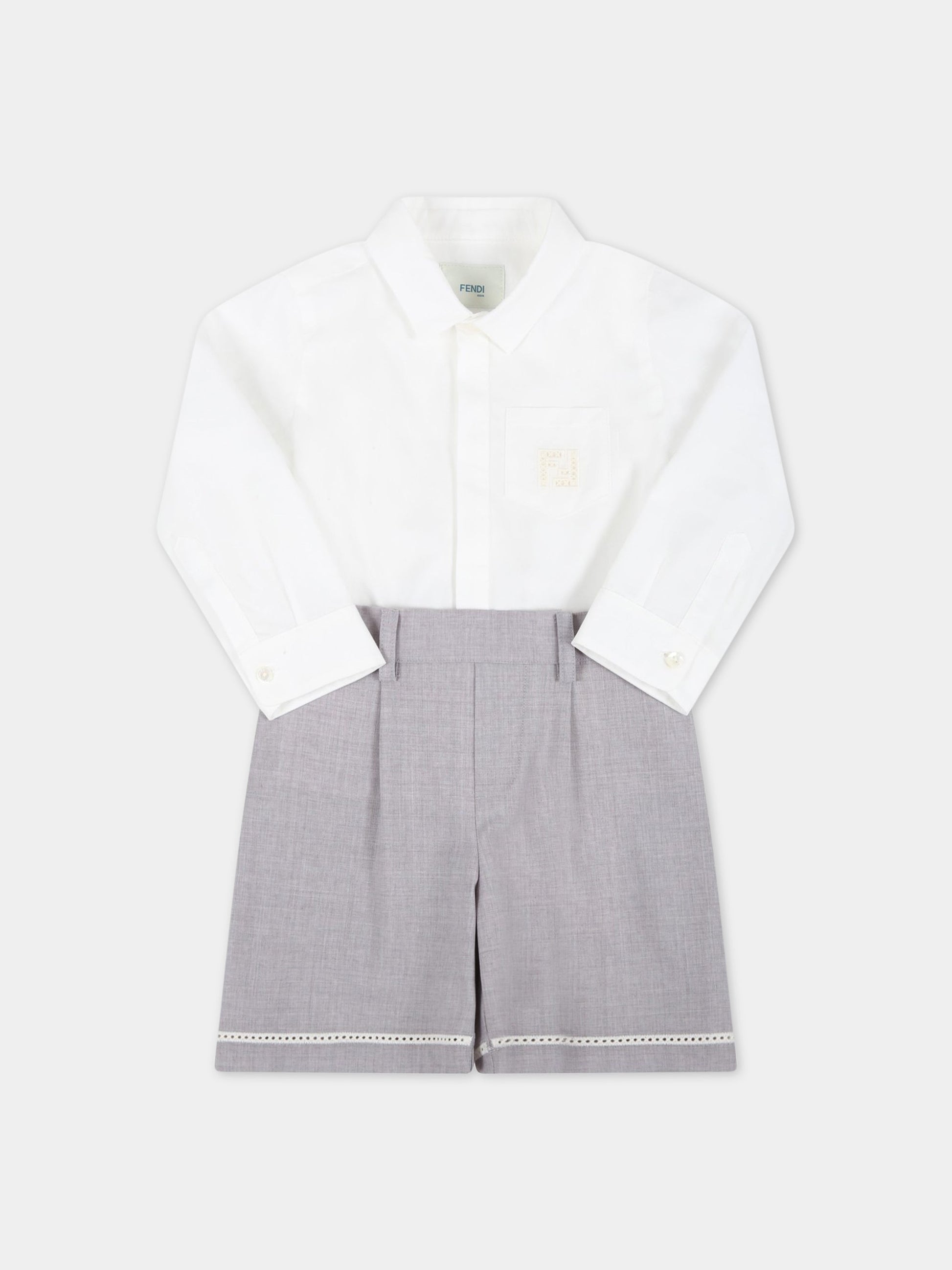 Tutina multicolor per neonato con doppia FF,Fendi Kids,BML122 AG10 F0HT8