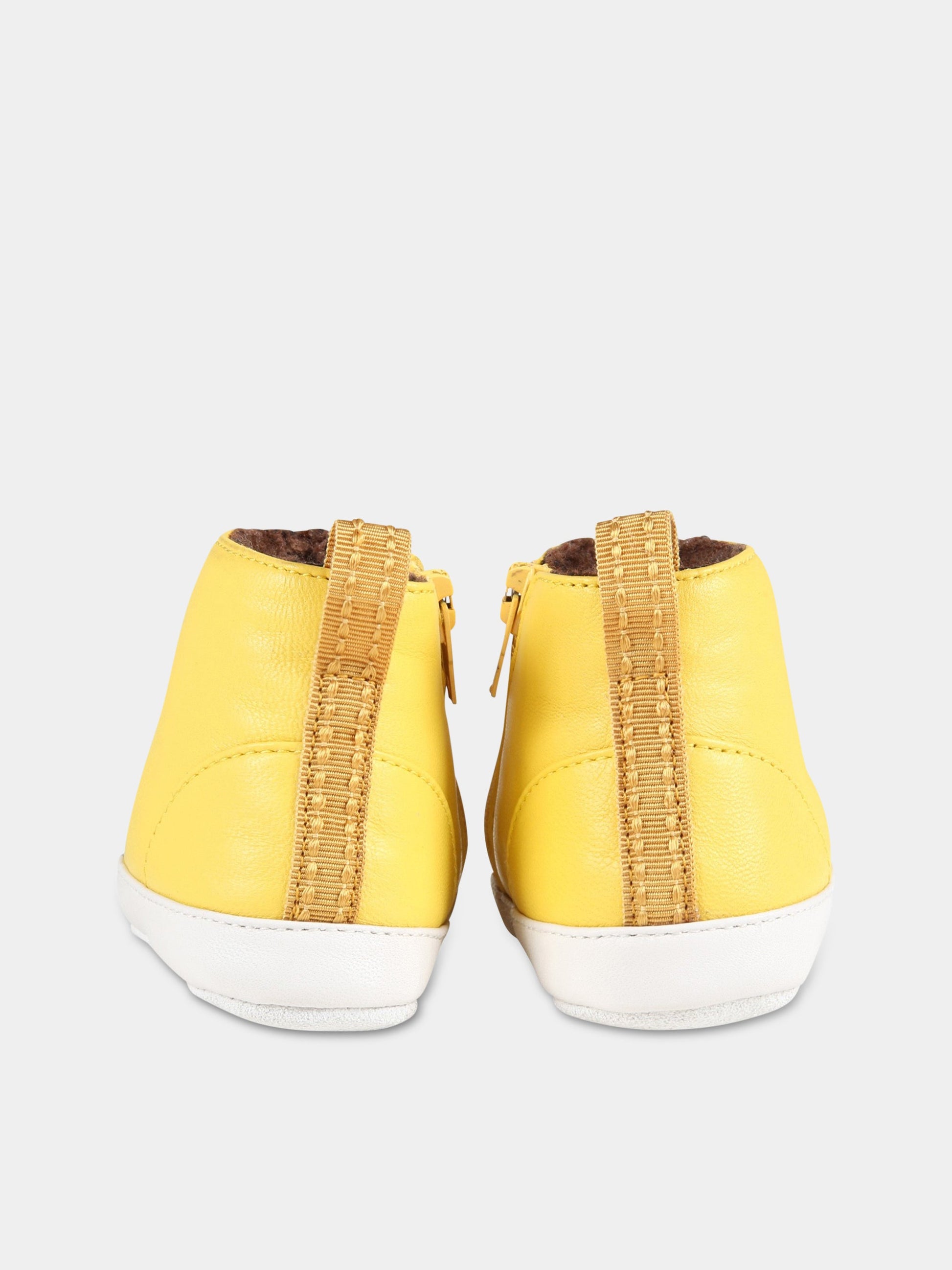 Stivali gialli per neonati con orso,Fendi Kids,BUR087 AGCC F1CQ3