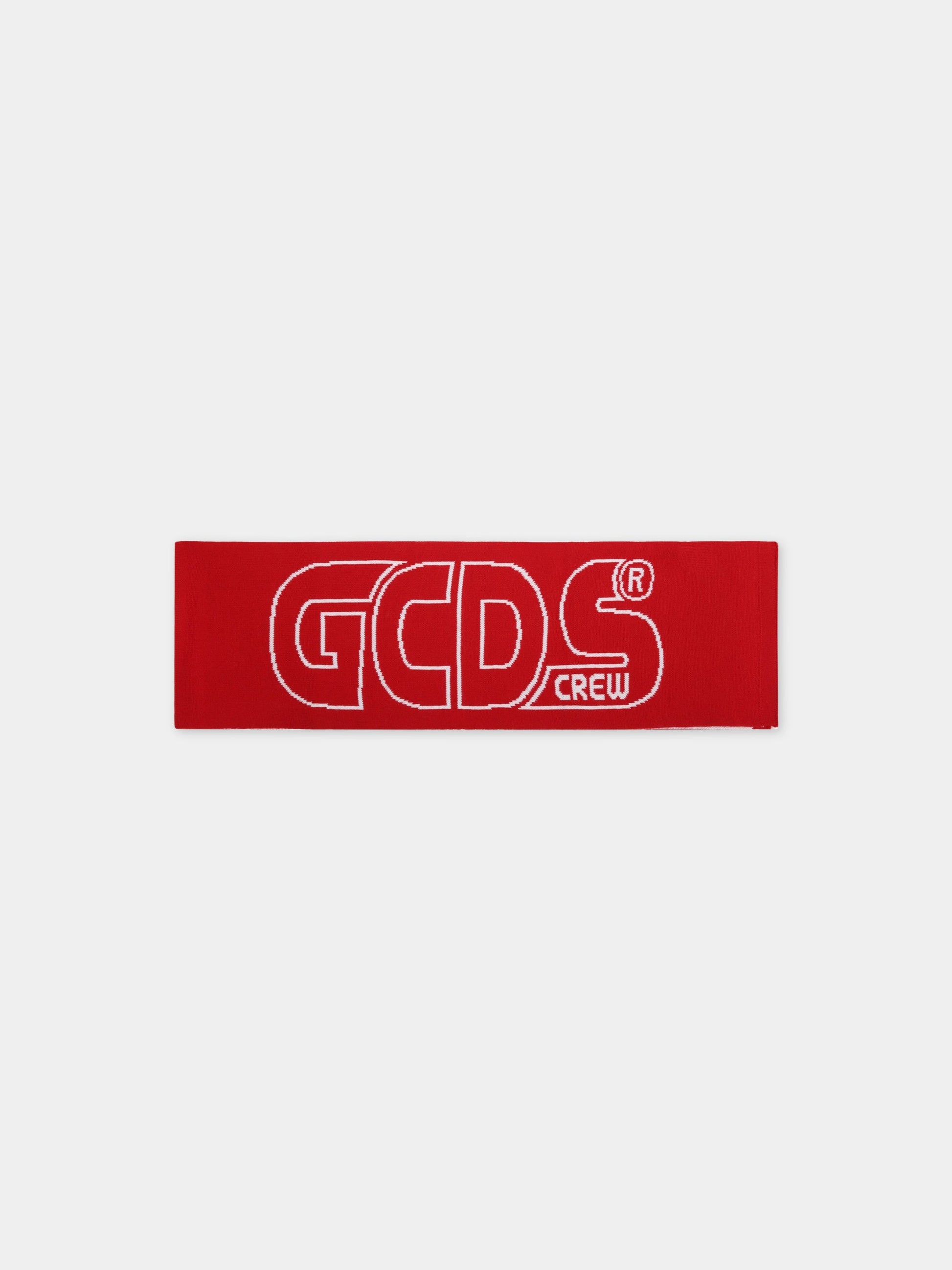Sciarpa rossa per bambini con logo,Gcds Kids,028710 040