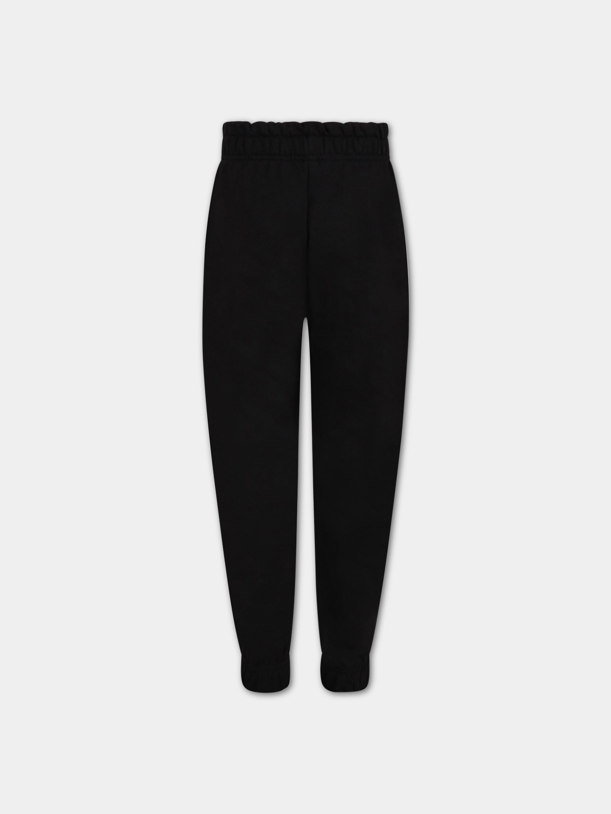 Pantalone nero per bambina con scritte,Irene Is Good,21FW-KISP001 BLACK