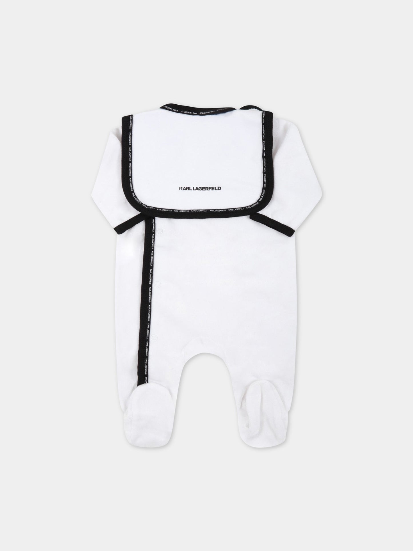 Set bianco per neonati con logo nero,Karl Lagerfeld Kids,Z98085 10B