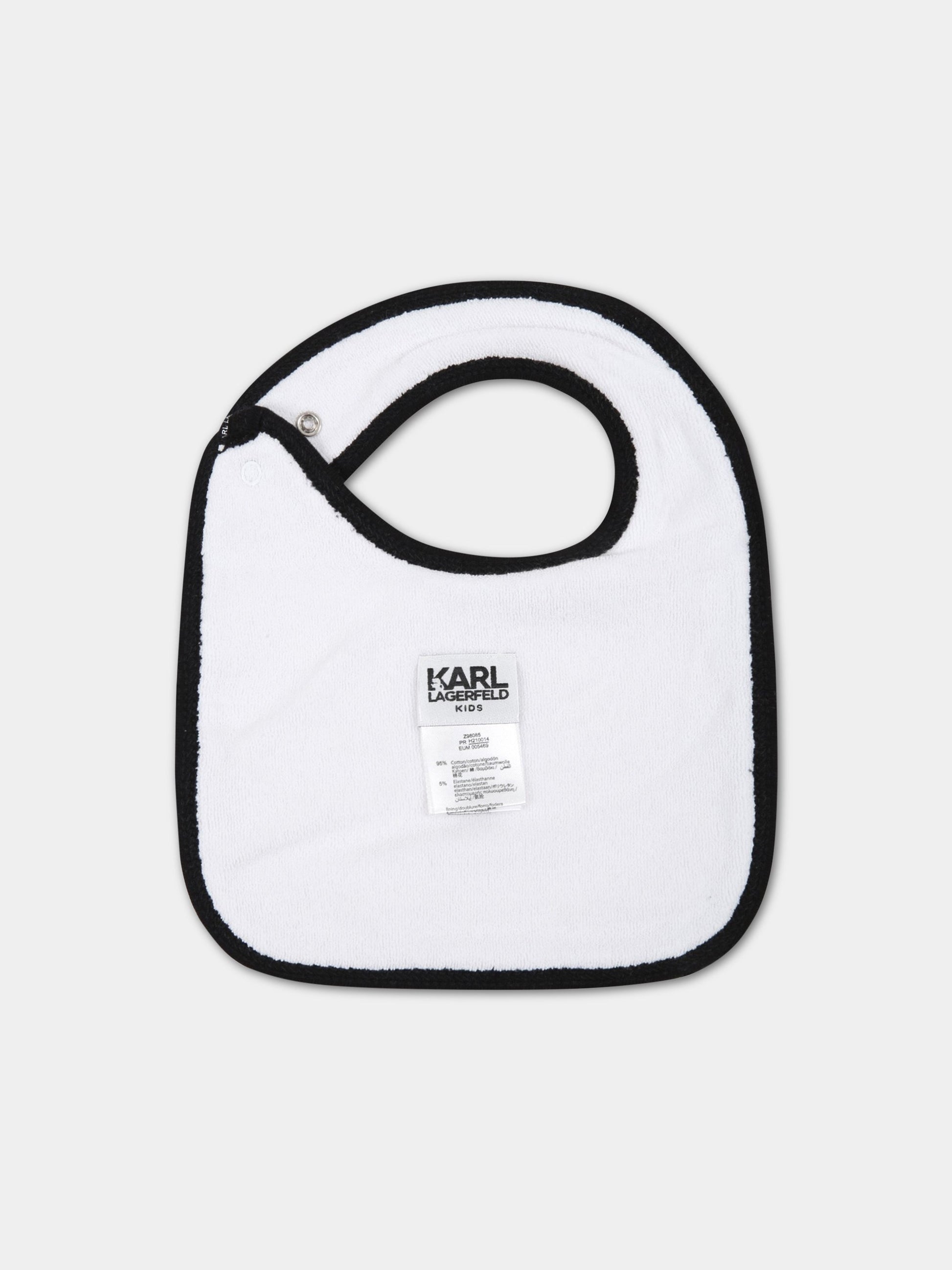 Set bianco per neonati con logo nero,Karl Lagerfeld Kids,Z98085 10B