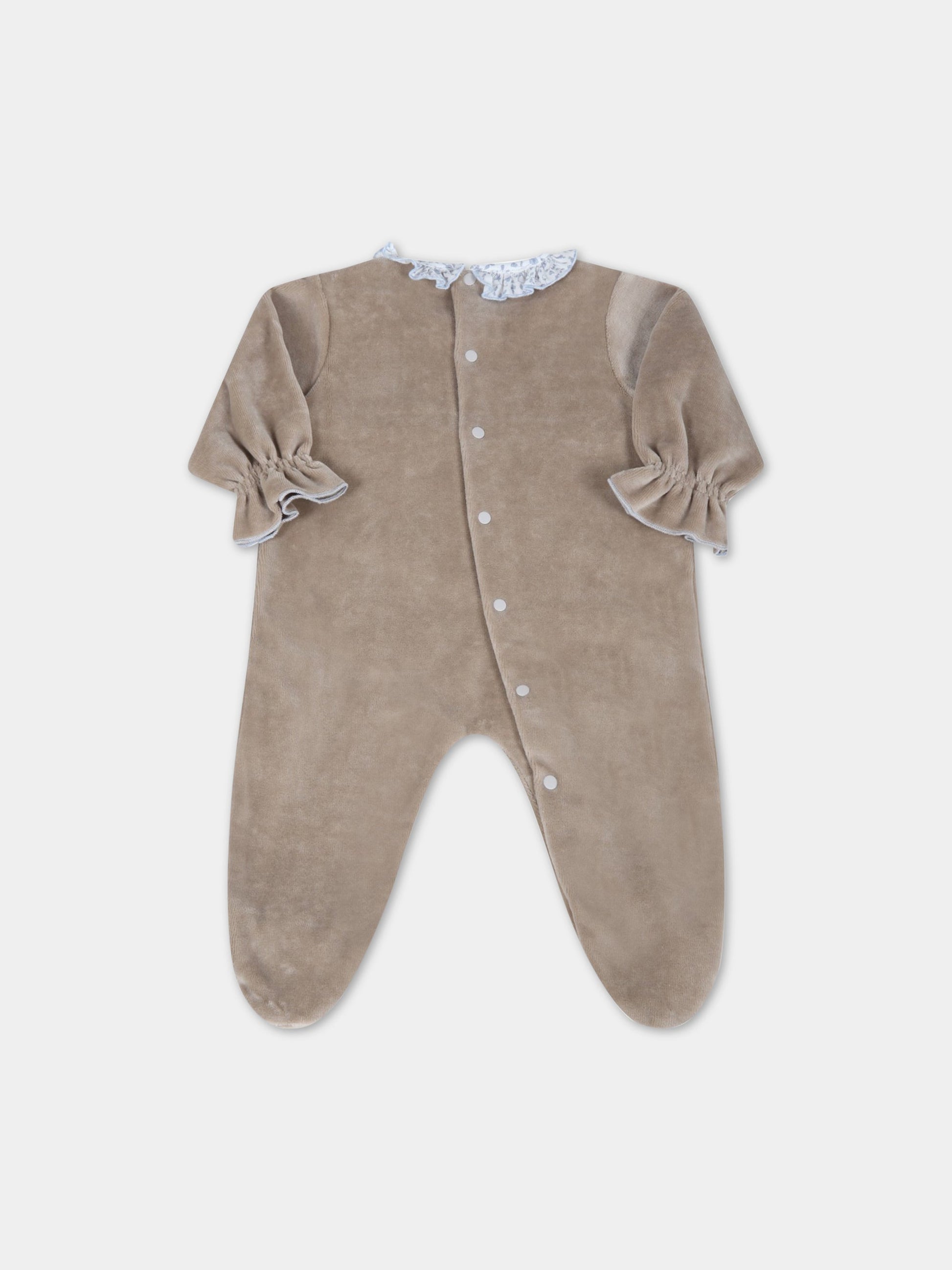 Tutina beige per neonata con fiocco,La Stupenderia,TBTT02L05 T29