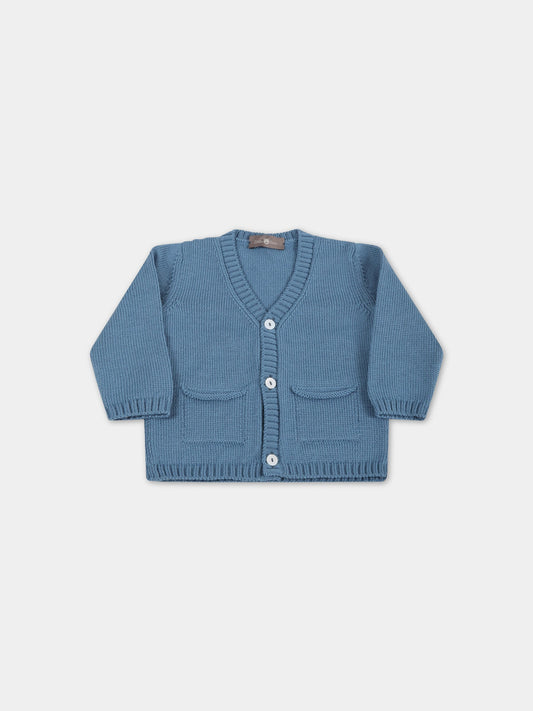 Cardigan celeste per neonato,Little Bear,3156 OTTANIO