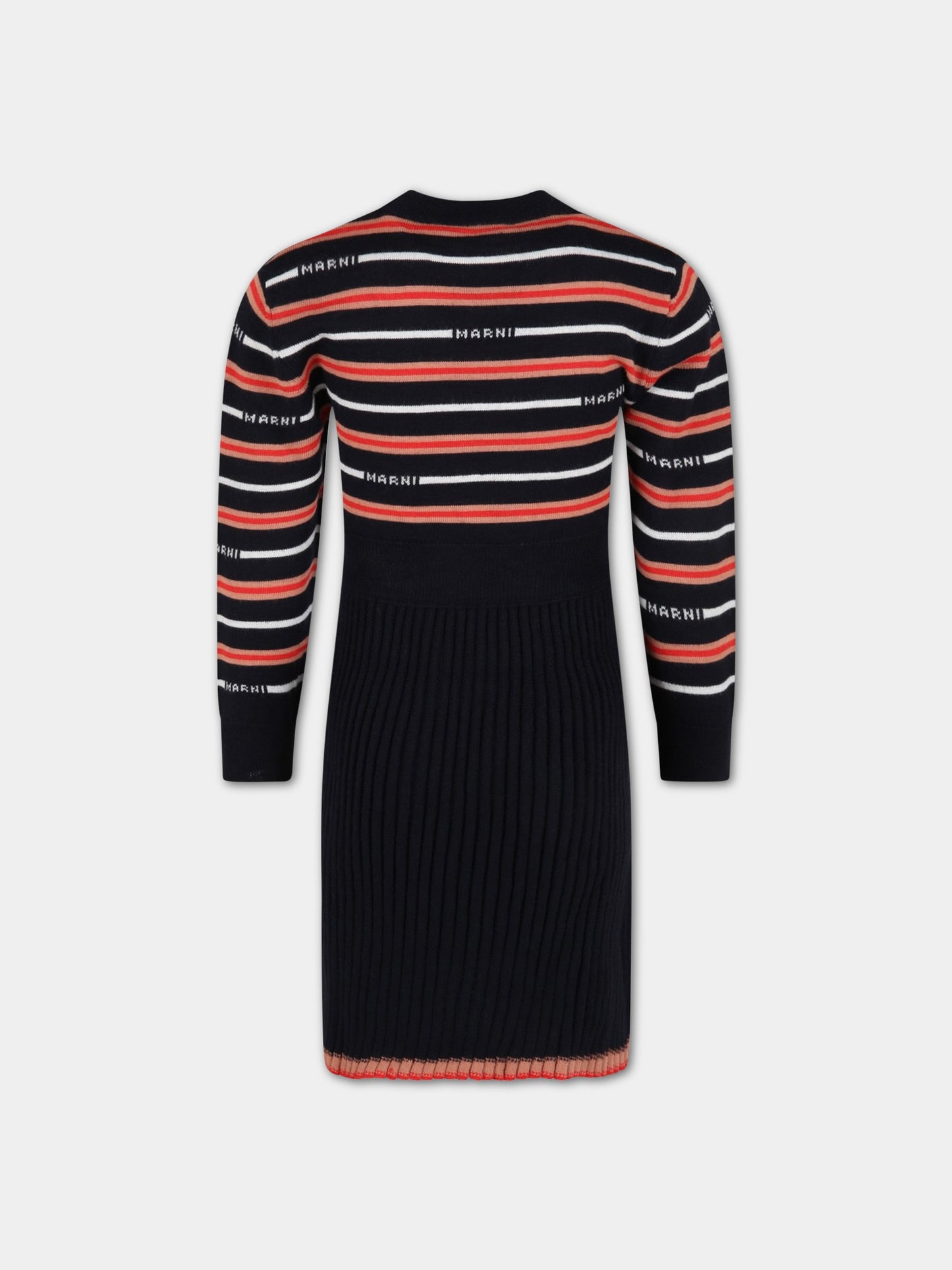 Vestito multicolor per bambina con loghi,Marni Kids,M00198 M00JW 0M803