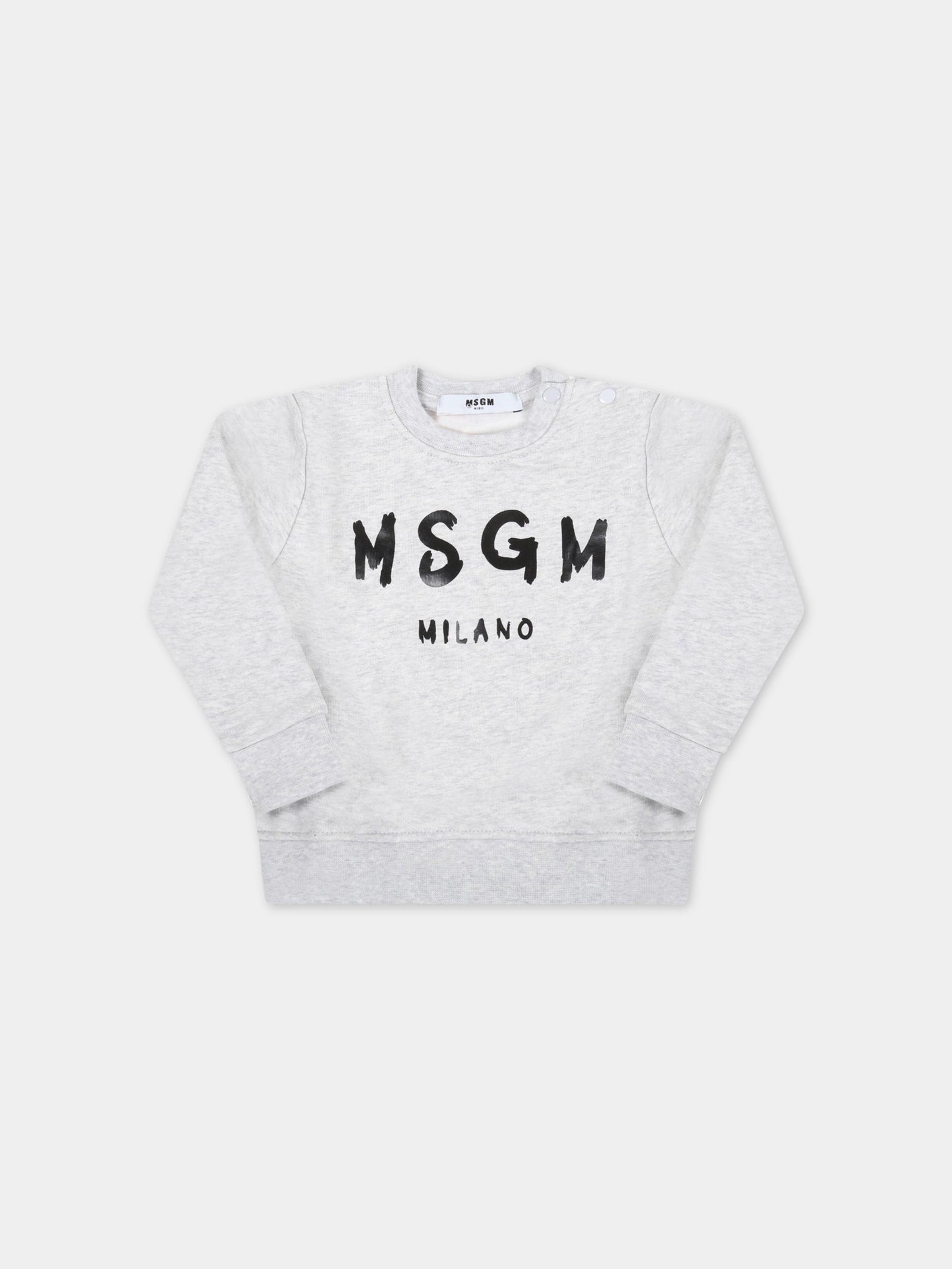 Felpa grigia per neonati con logo,Msgm Kids,MS027872 107