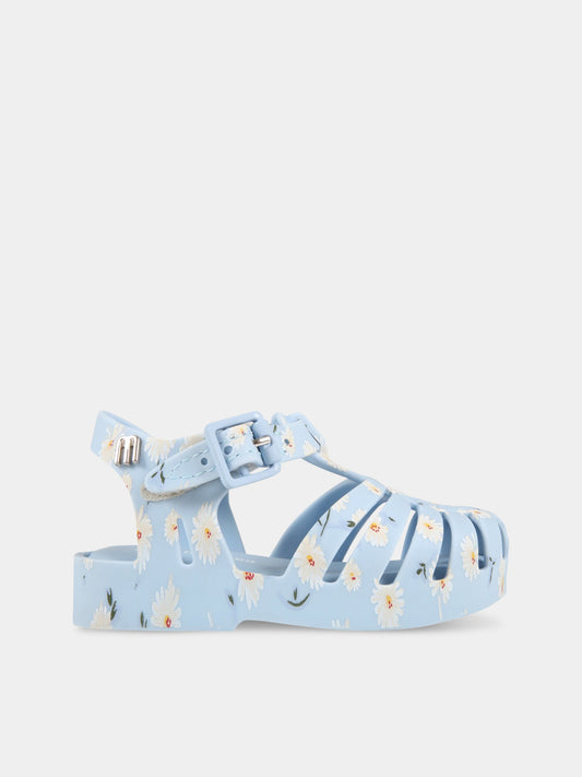 Sandali celesti per bambina con margherite,Mini Melissa,33320-52828