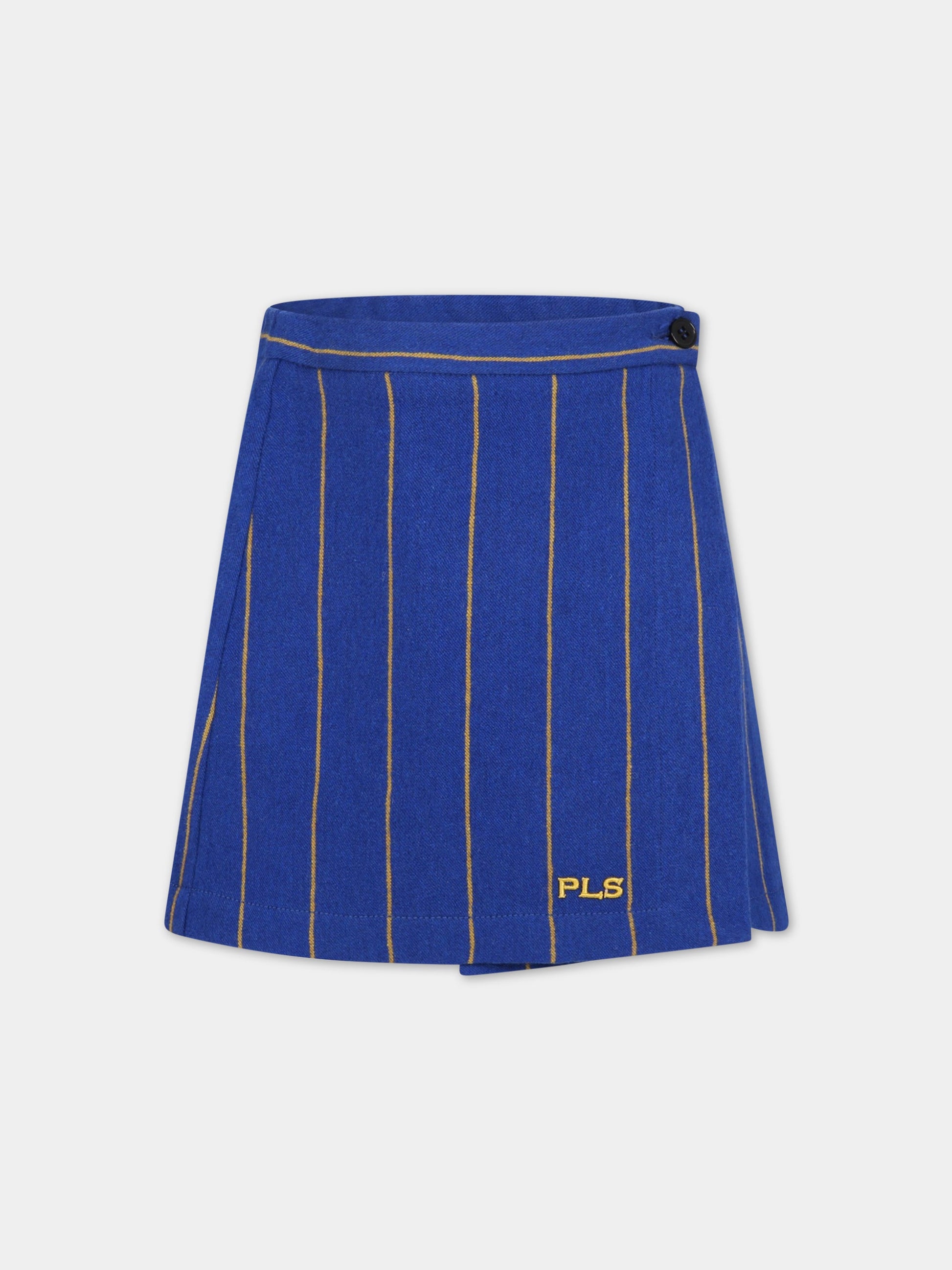 Gonna blu per bambina con logo giallo,Philosophy,PJGO53 ML241 YPUNI2