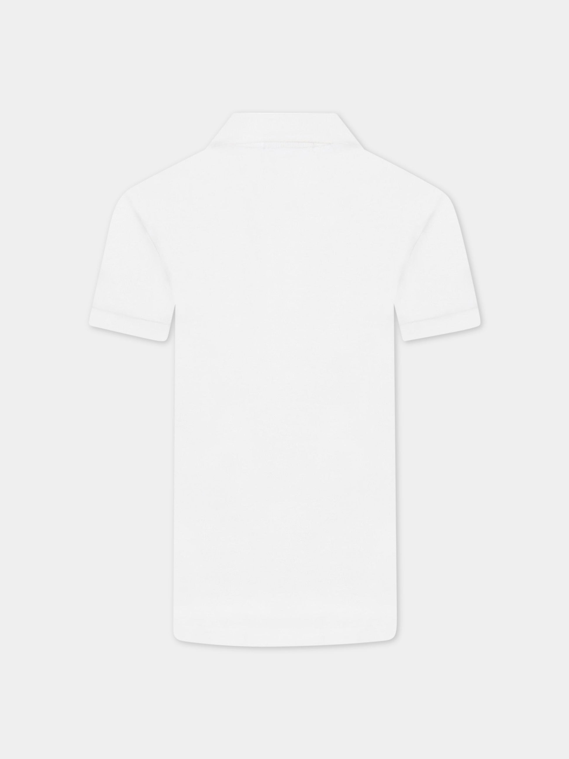 Polo bianca per bambini con iconico cavallino,Ralph Lauren Kids,547926002