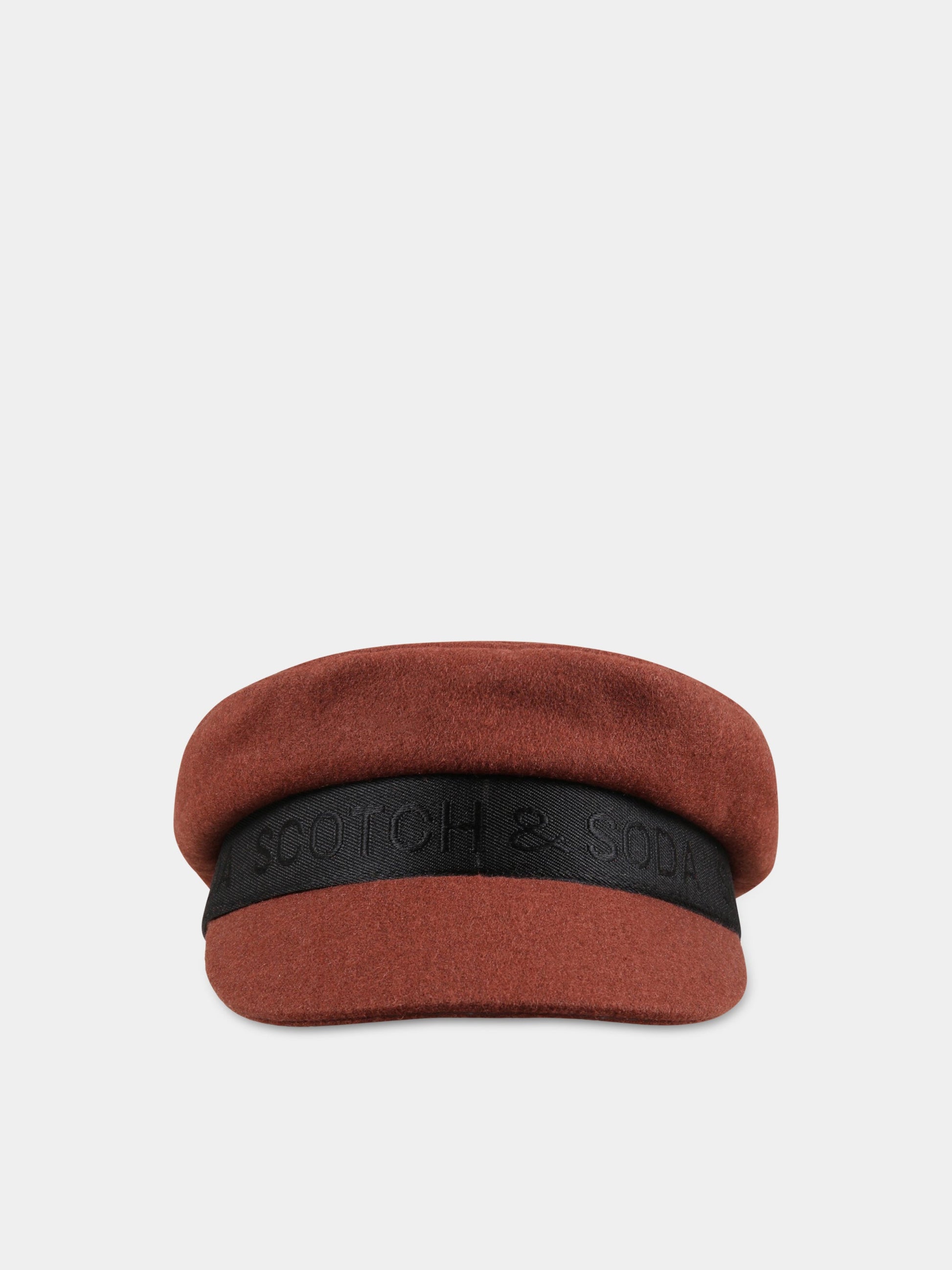 Cappello marrone per bambina con logo,Scotch&soda,163092 0477