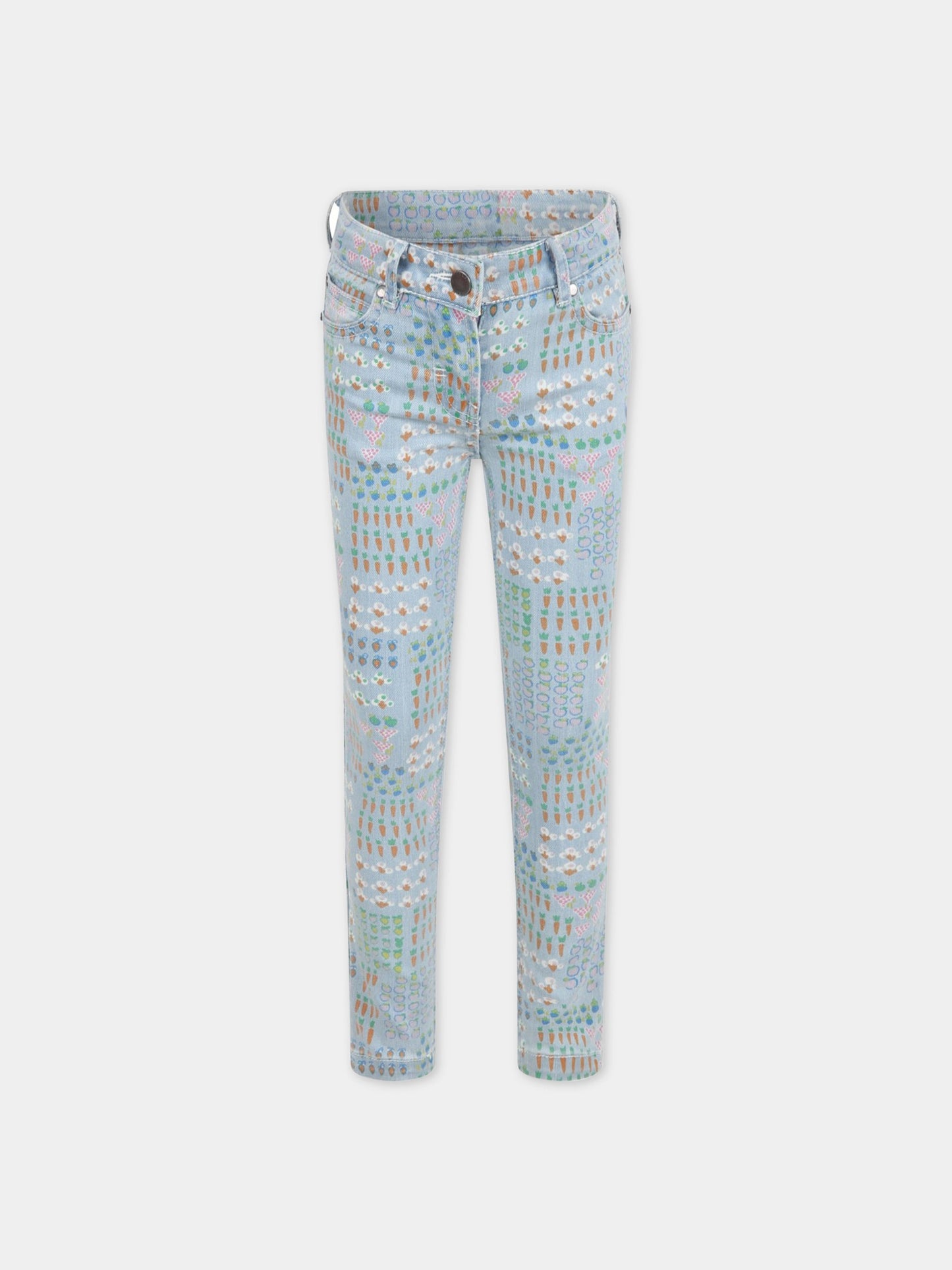 Jeans celesti denim per bambina con disegni colorati,Stella Mccartney Kids,603298 SRK23 G409