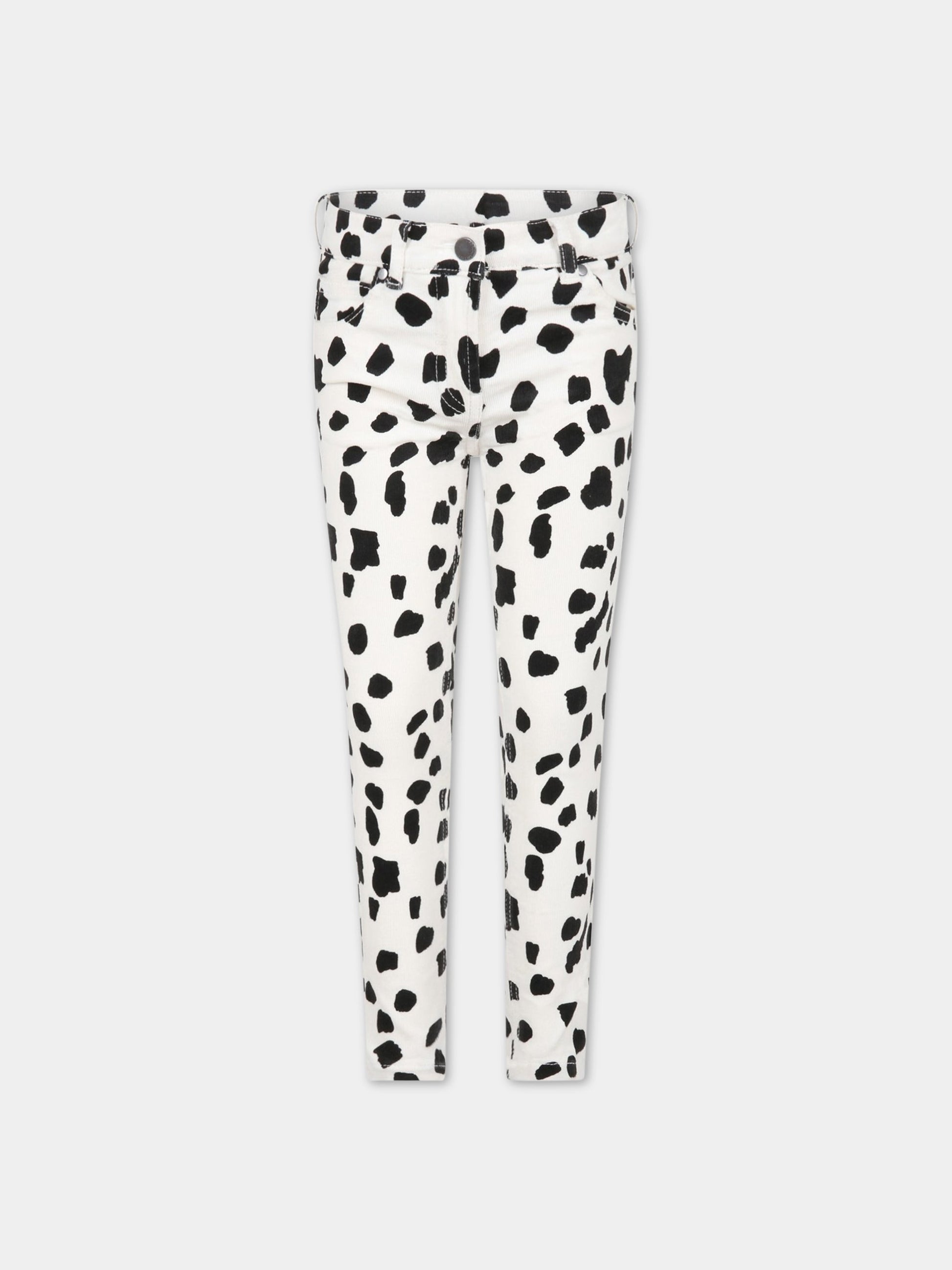 Jeans bianchi per bambina con stampa Dalmata,Stella Mccartney Kids,603298 SRK72 G912