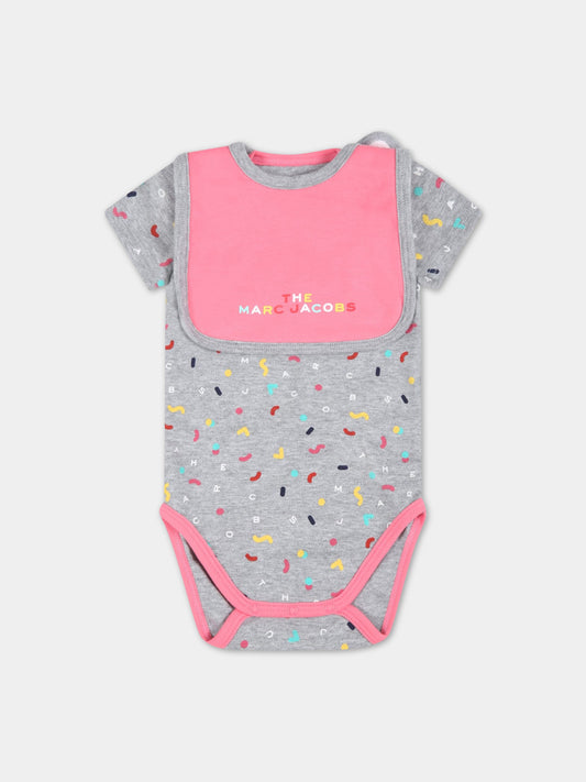 Set multicolor per neonata con logo,Little Marc Jacobs,W98134 GRIGIO