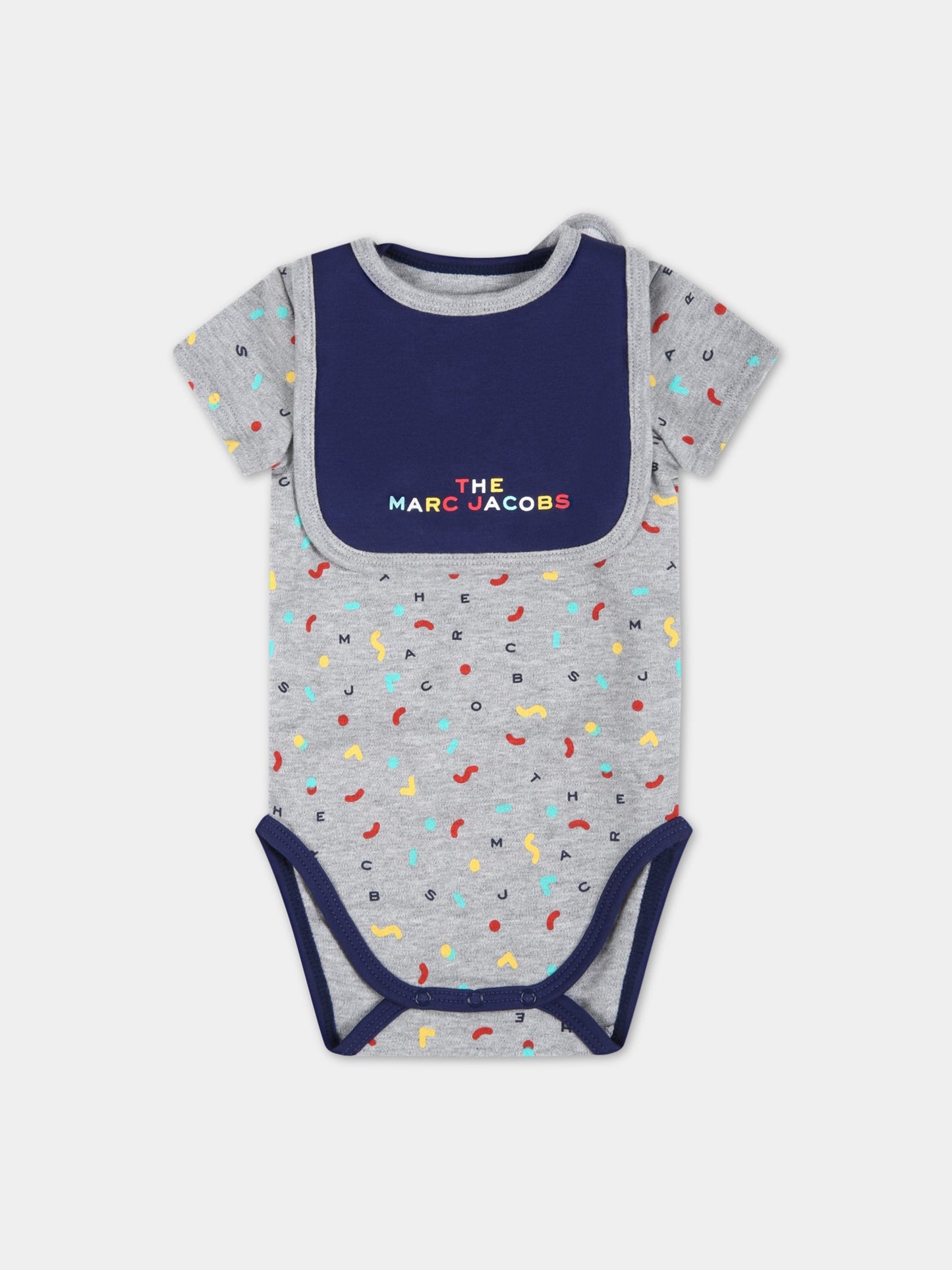 Set multicolor per neonato con logo,Little Marc Jacobs,W98134 GRIGIO AZZURRO