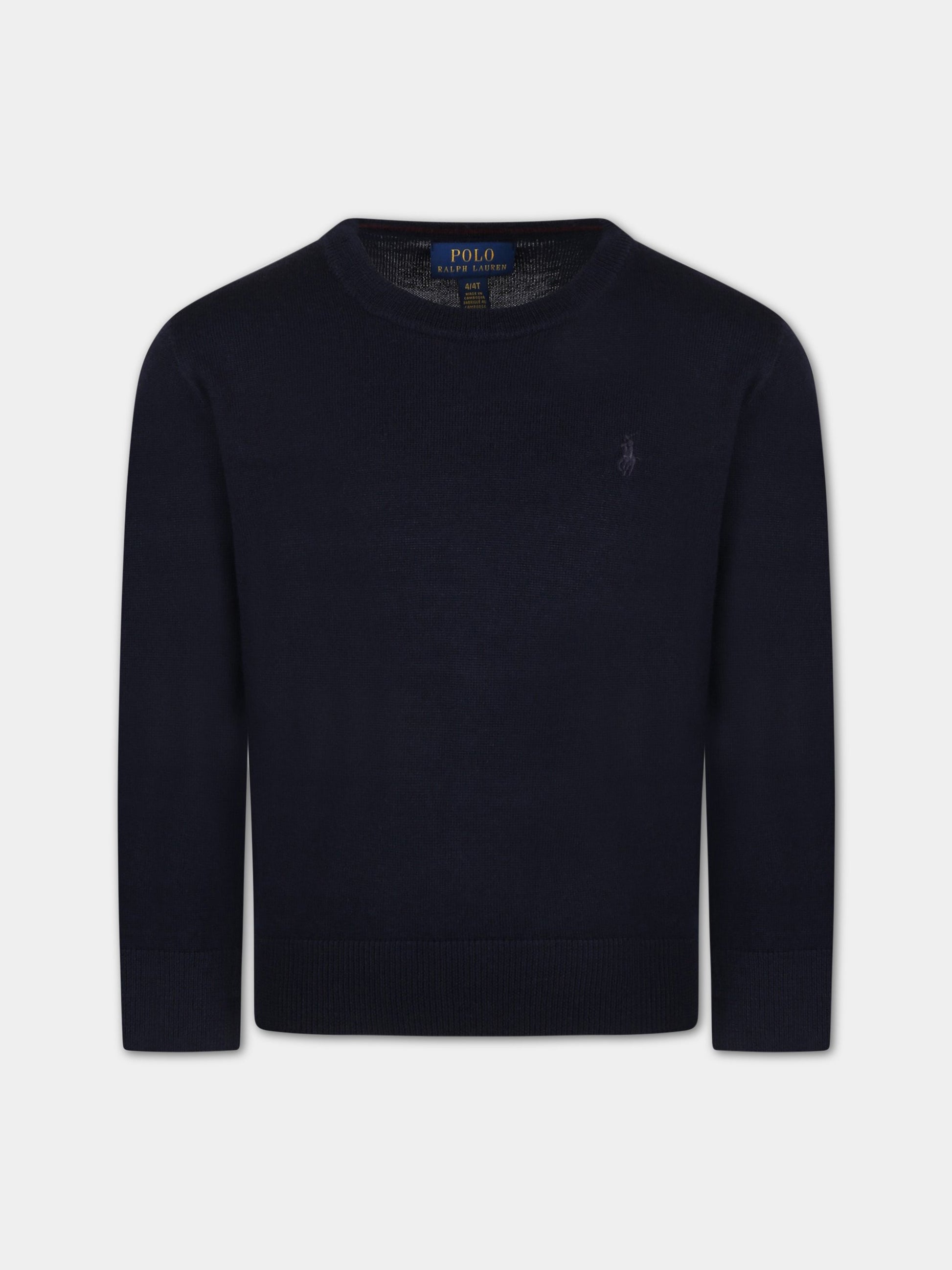 Maglione blu per bambino con cavallino blu,Ralph Lauren Kids,749887009