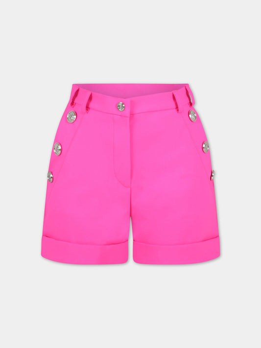 Short fucsia per bambina,Balmain Kids,6Q6089 I0023 514
